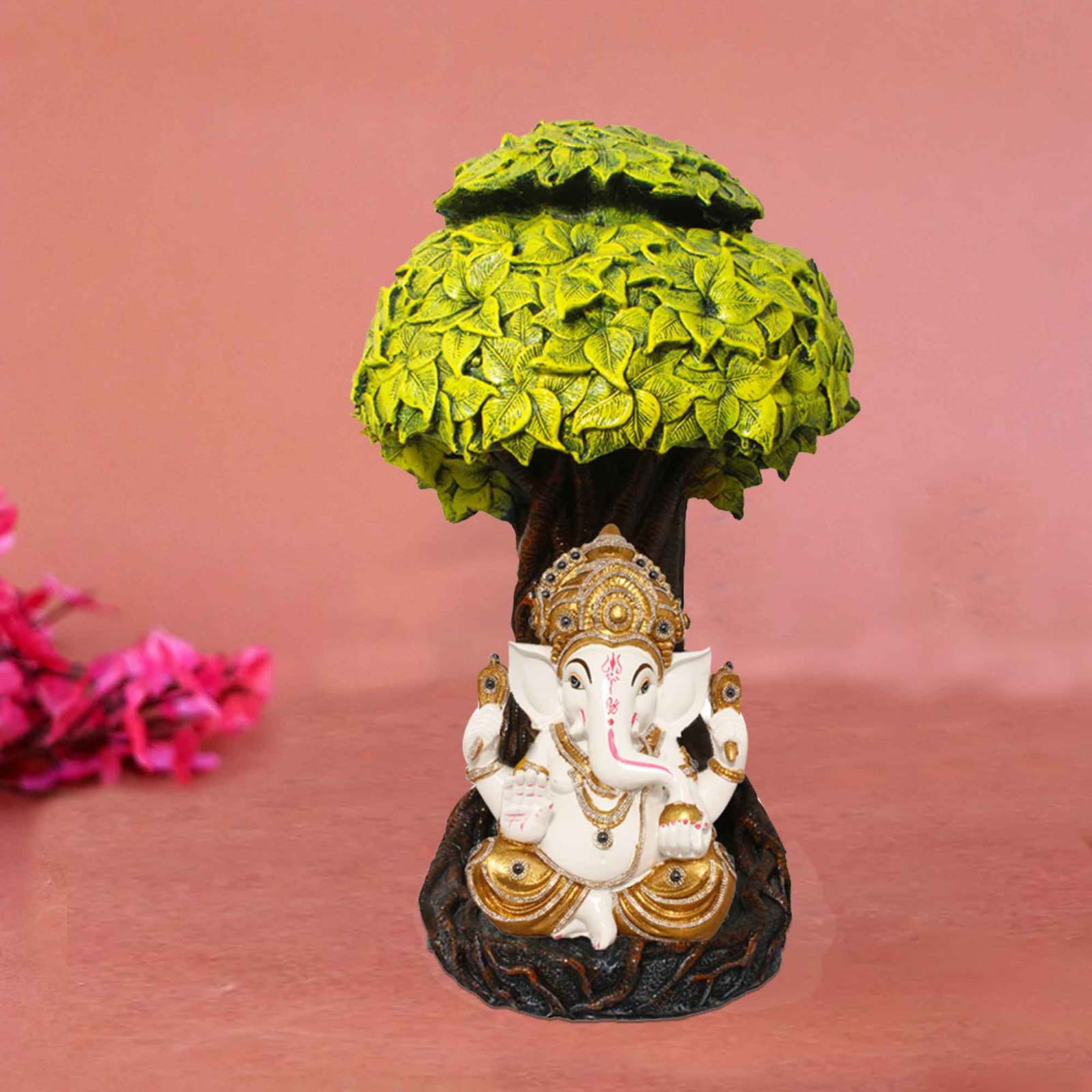 Ganesha Under Kalpvriksh Tree figures for decoration Glitter Finish 61 cm G57GX1322HAMG2-275WGGGX