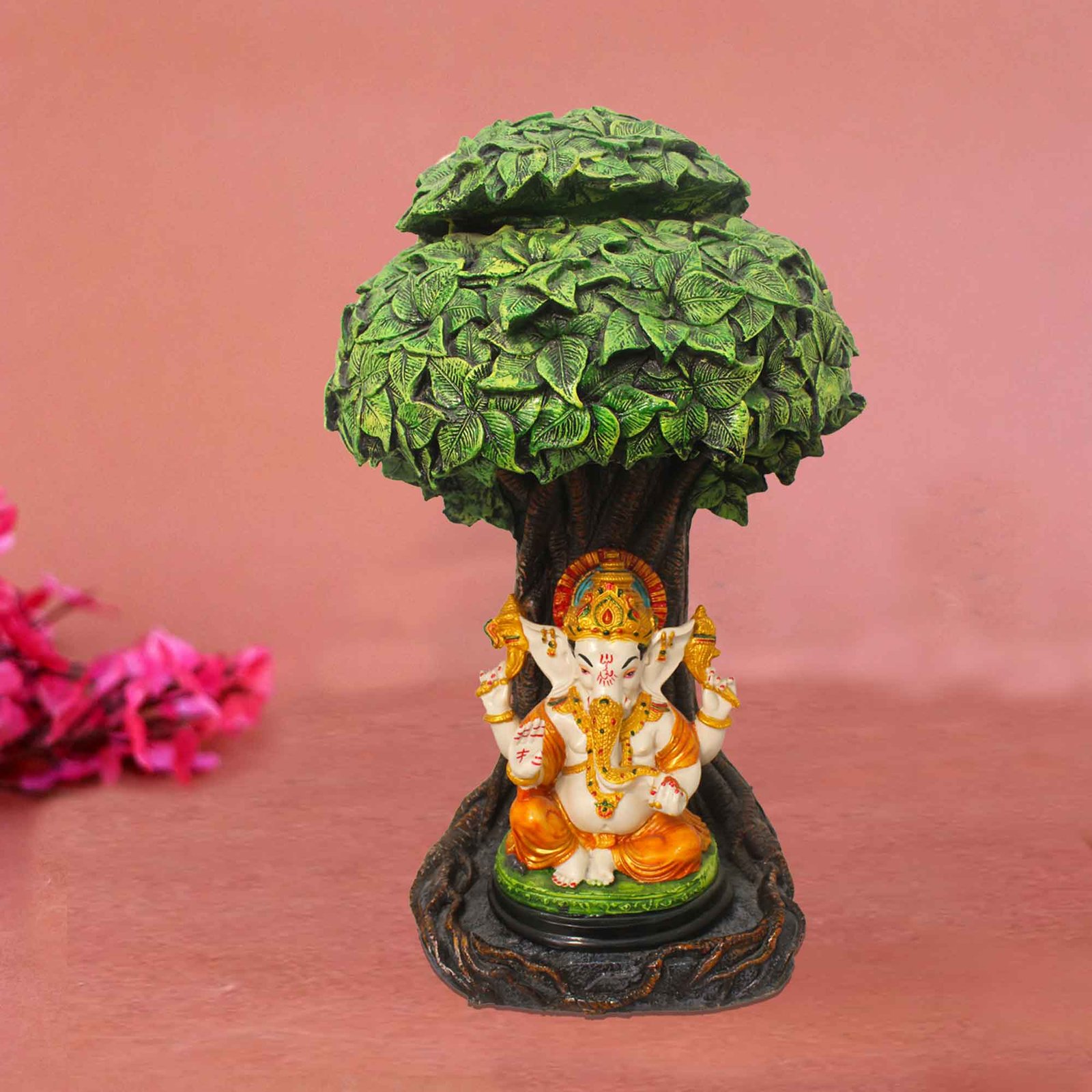 Ganesha Under Kalpvriksh Tree statue for gift Antique Finish 61 cm G57GX1322HAMG2-29X045O