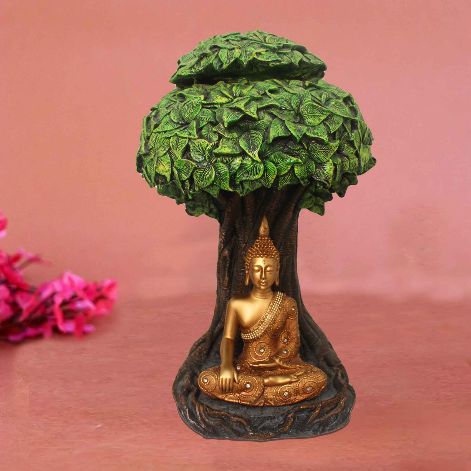Buddha Under Kalpvriksha Tree murti for home decoration Antique Finish 61 cm G57GX1322HAMG2-36X012G