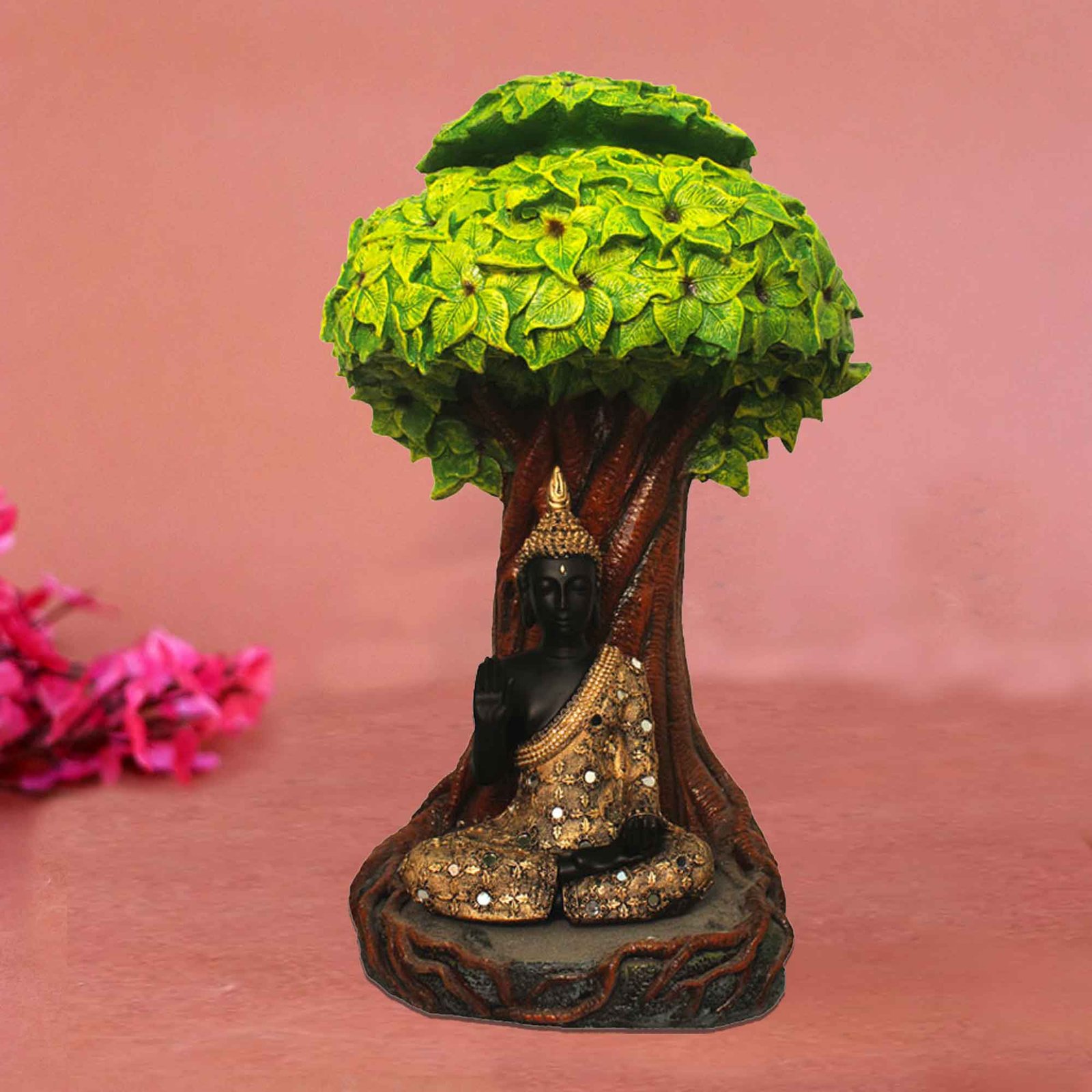 Buddha Under Kalpvriksha Tree artifacts for gifts Antique Finish 61 cm G57GX1322HAMG2-36X013K