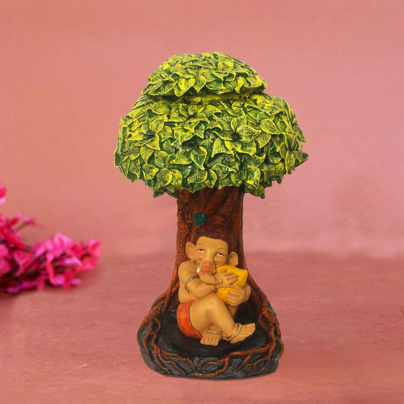 Ganesha Under Kalpvriksh Tree showpiece items for gift Antique Finish 61 cm G57GX1322HAMG2-40X056I
