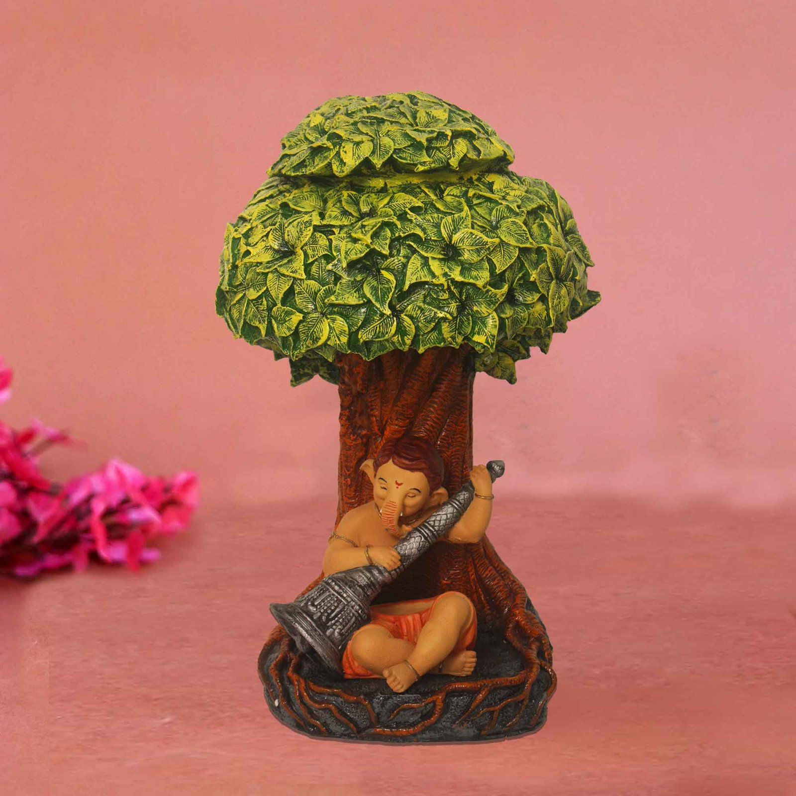 Ganesha Under Kalpvriksh Tree statue for home decoration Antique Finish 61 cm G57GX1322HAMG2-40X059I