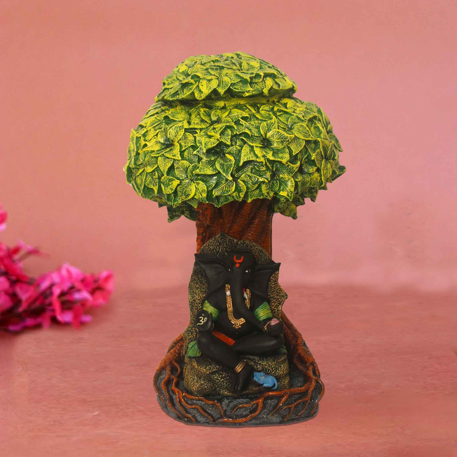 Ganesha Under Kalpvriksh Tree statue for living room Antique Finish 61 cm G57GX1322HAMG2-40X111M
