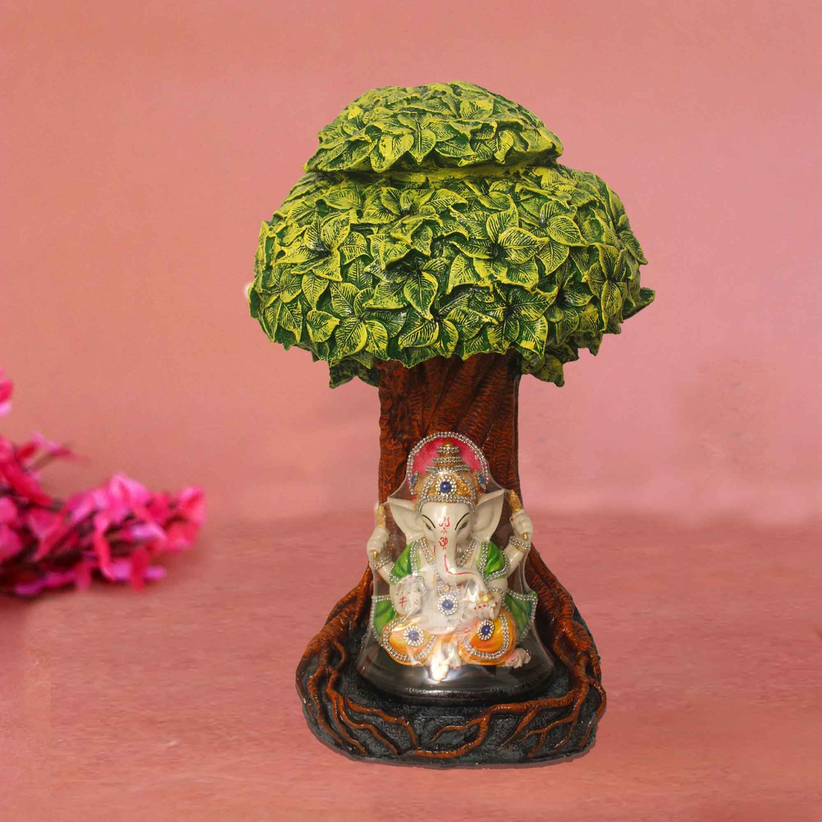 Ganesha Under Kalpvriksh Tree statue for home decoration Antique Finish 61 cm G57GX1322HAMG2-51X064M