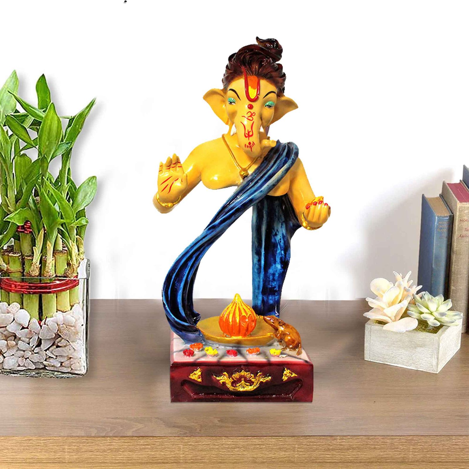 Polyresin Lord Ganesha gift items for home decor Gloss Finish 48 cm G57GX1335VMLGX