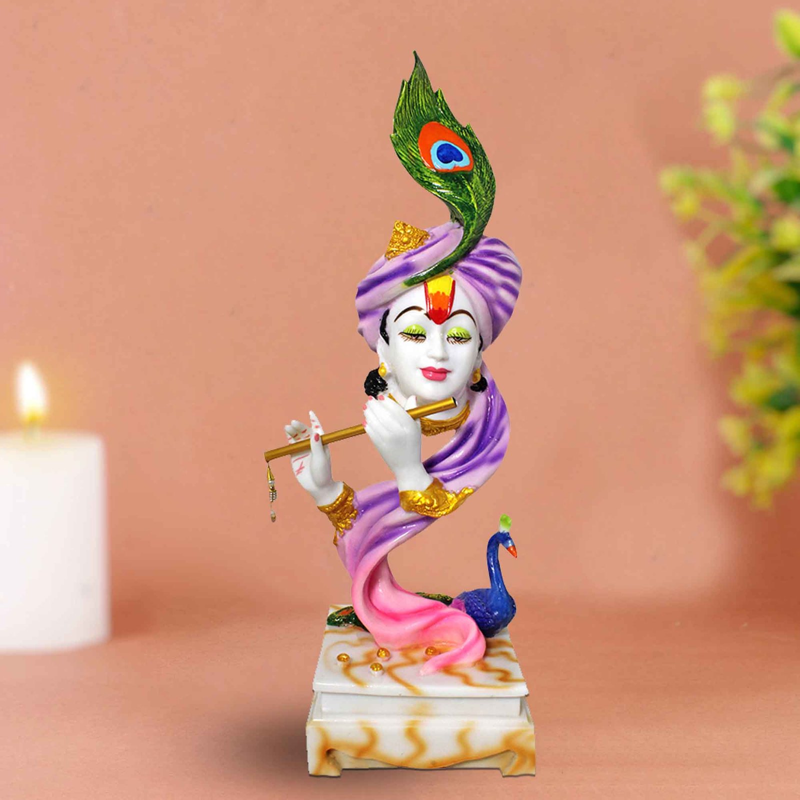 Murli Krishna showpiece for tv unit Marble Look 61 cm G57GX1351WJCGX