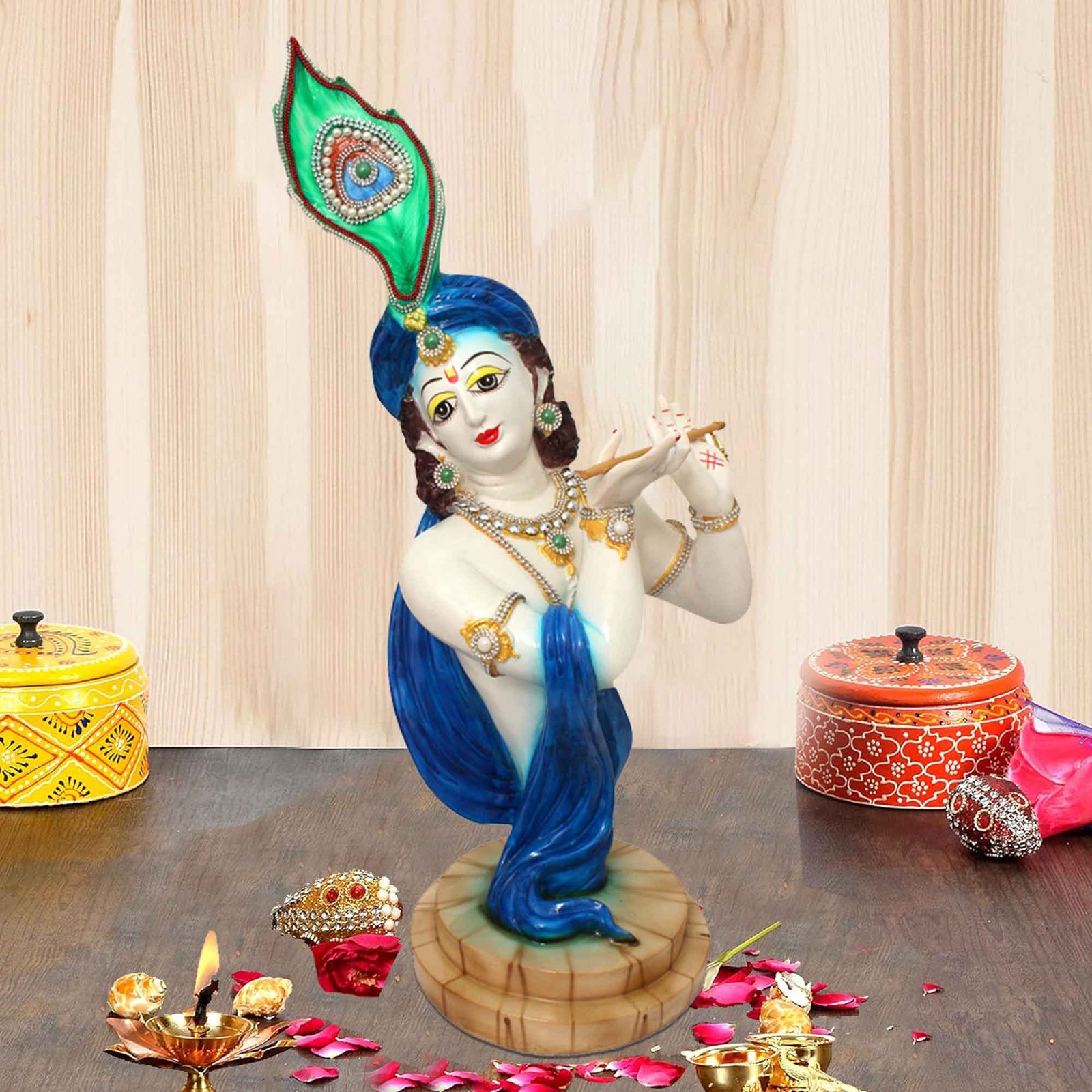 Modern Art Krishna murti for living room Jewellery Decorated 58 cm G57GX1357WNLGZ