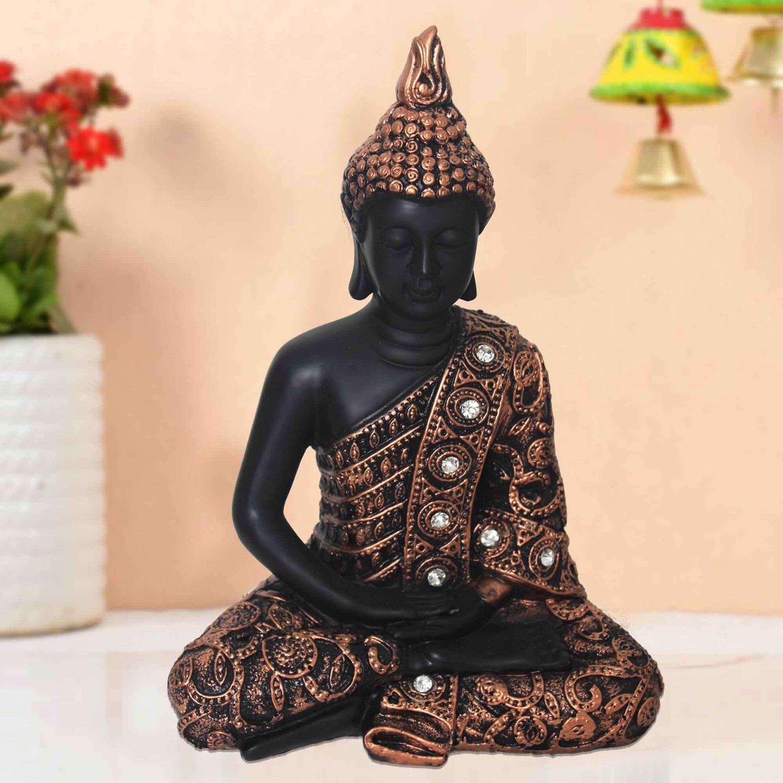 Meditating Buddha gift items for marriage Jewellery Decorated 24 cm G57GX1360KCAMZ