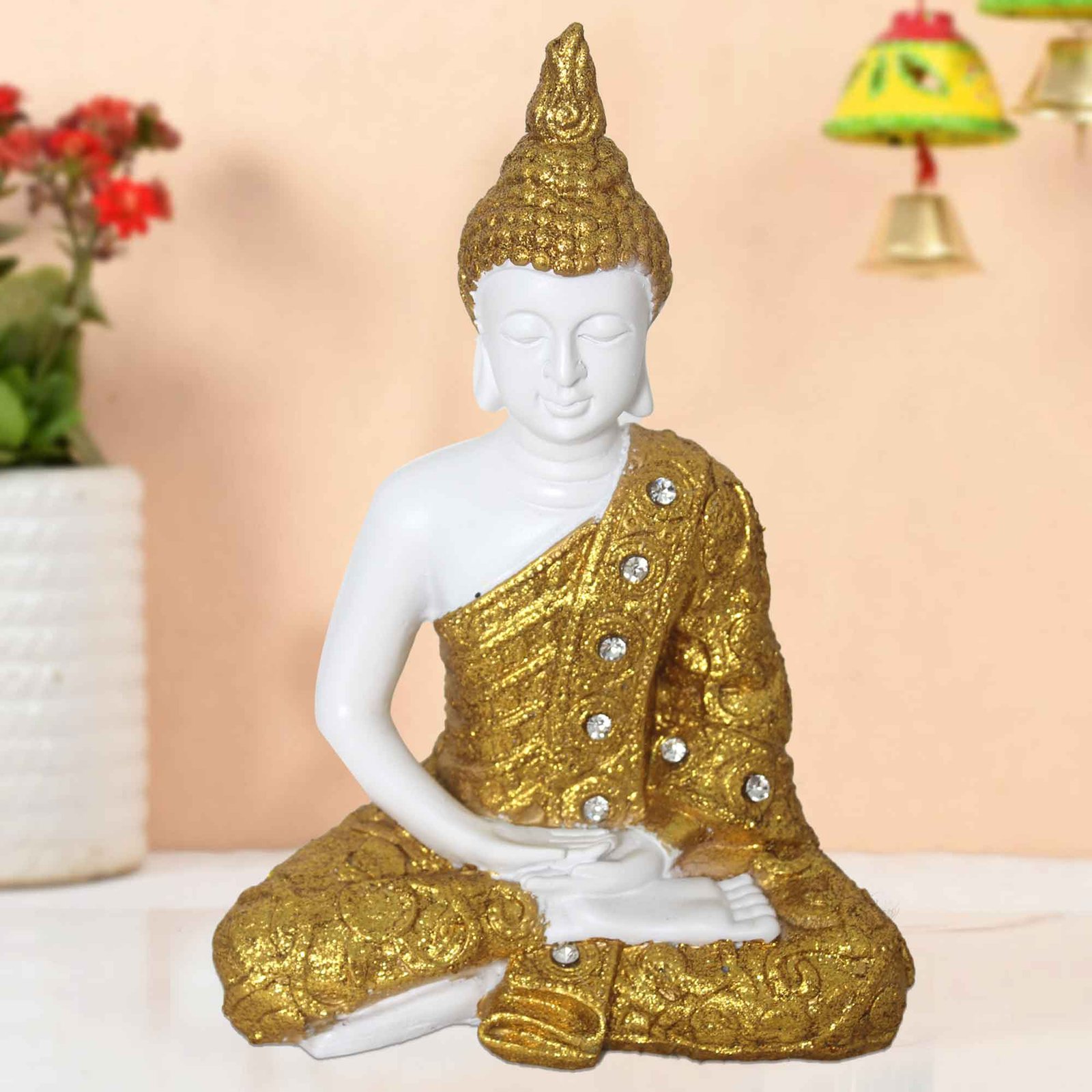 Meditating Buddha miniature decorative items Glitter Finish Jewellery Decorated 24 cm G57GX1360WGGGZ