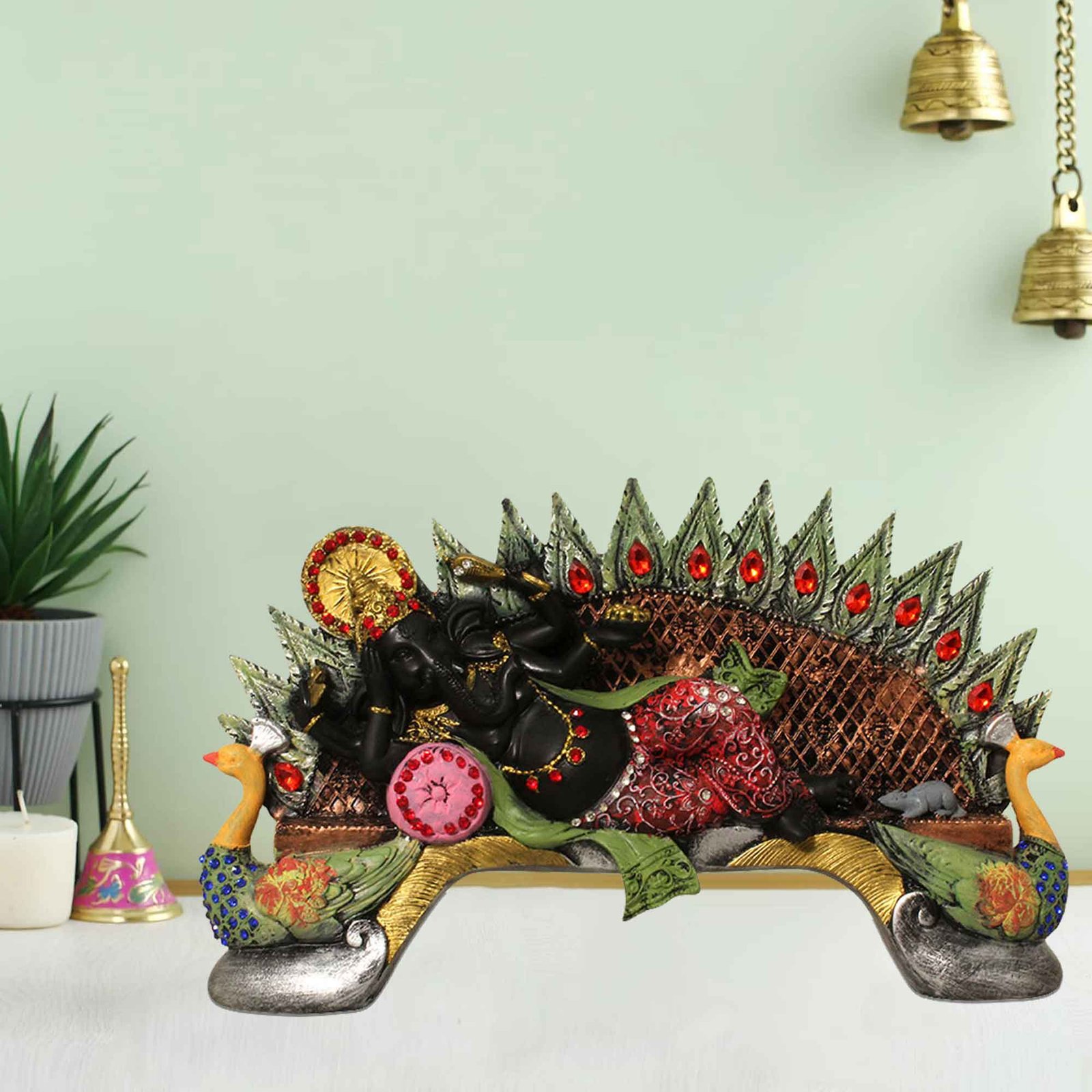 Singhasan Ganesha gift items for home decor Jewellery Decorated 22 cm G57GX1361KPMMZ