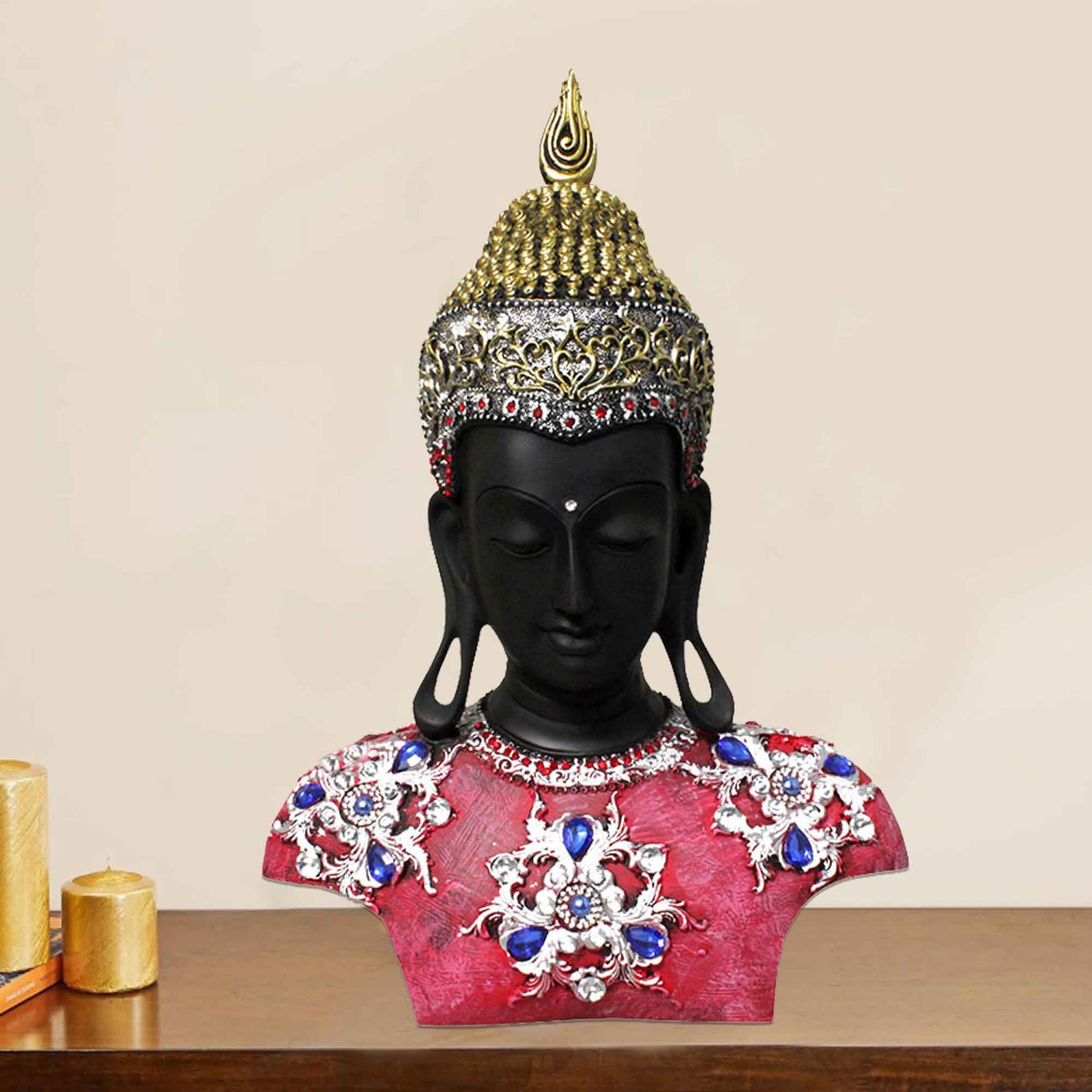 Big Size Gautam Buddha Bust statue for gift Jewellery Decorated 46 cm G57GX1367KPNMZ