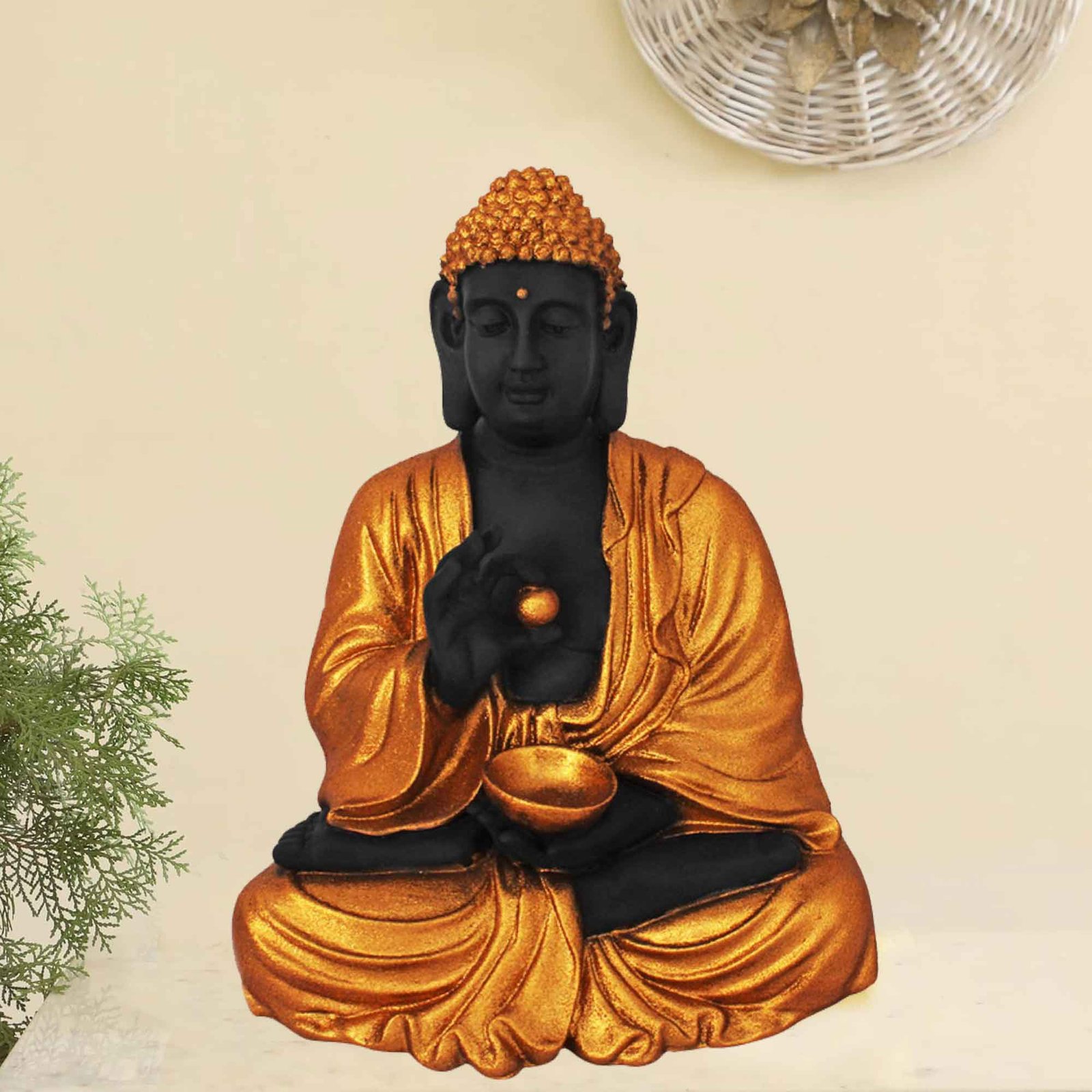 Goli Buddha artifacts for living room Glitter Finish 38 cm G57GX1373KGGMX