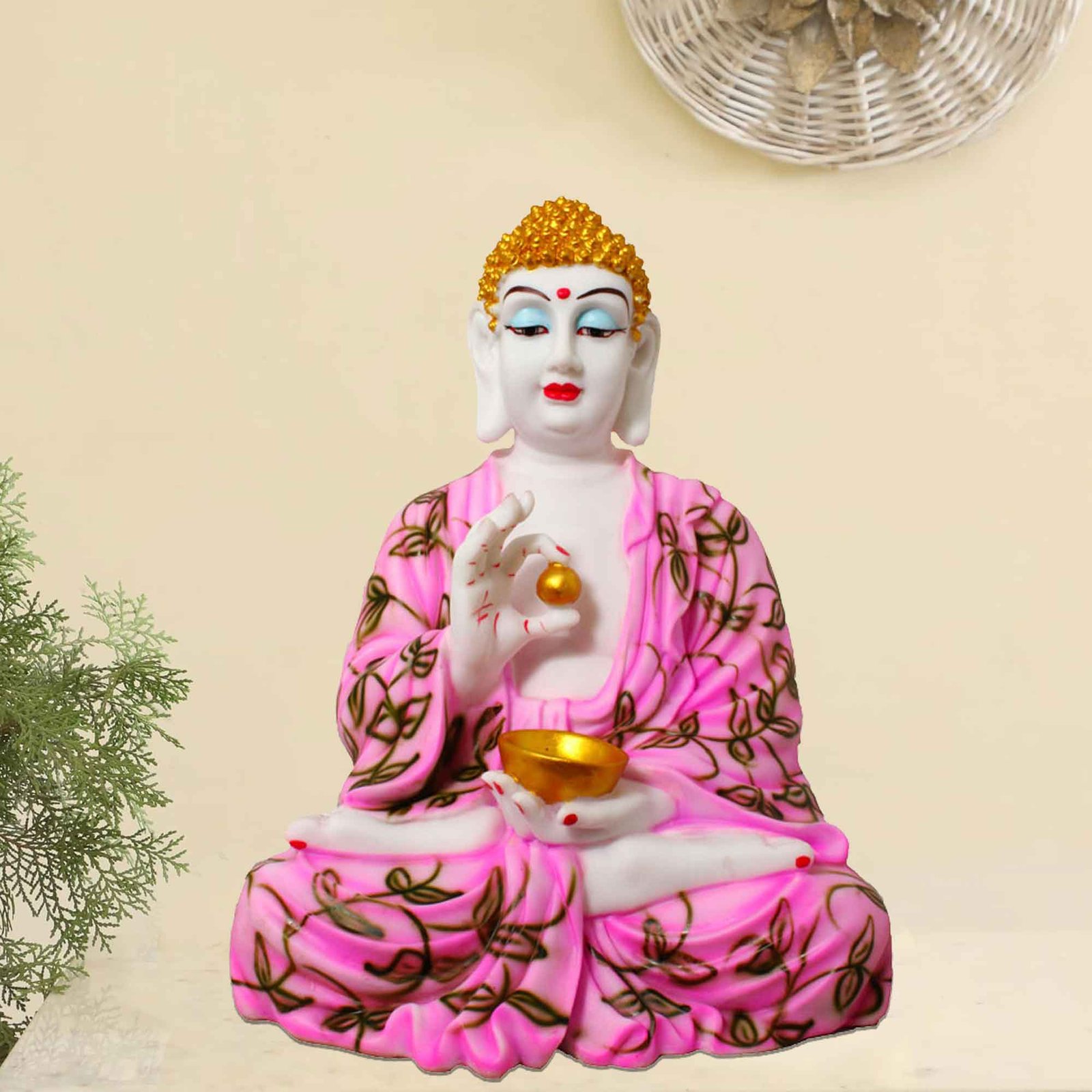 Goli Buddha murti for gift Marble Look 38 cm G57GX1373WMCGX