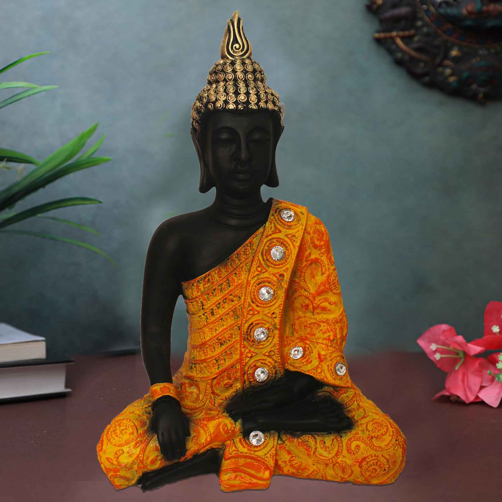 Meditating Gautam Buddha showpiece for gift Jewellery Decorated 24 cm G57GX1384KOMMZ