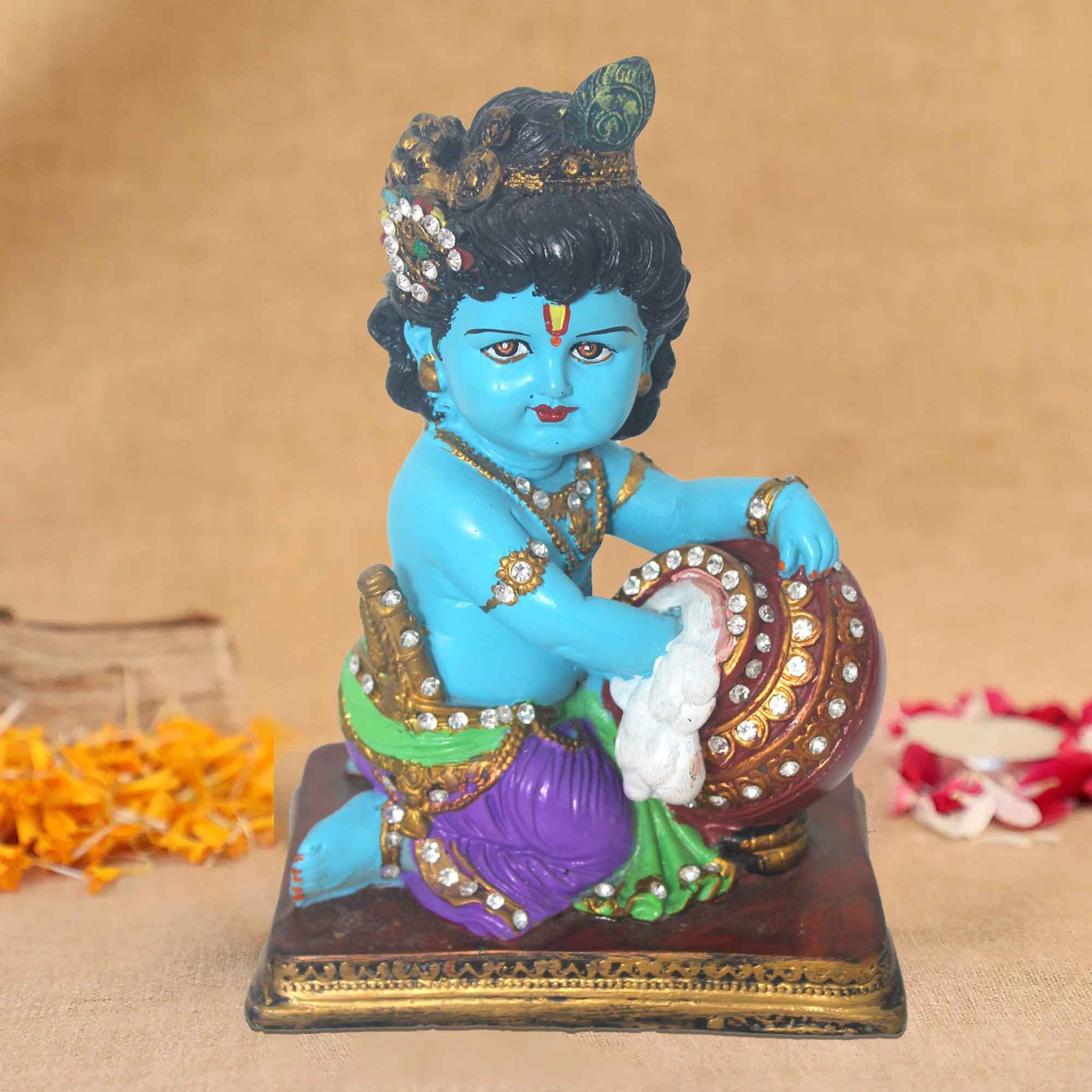 Lord Makhan Chor Krishna miniature gifts Jewellery Decorated 19 cm G57GX1394NMLMZ