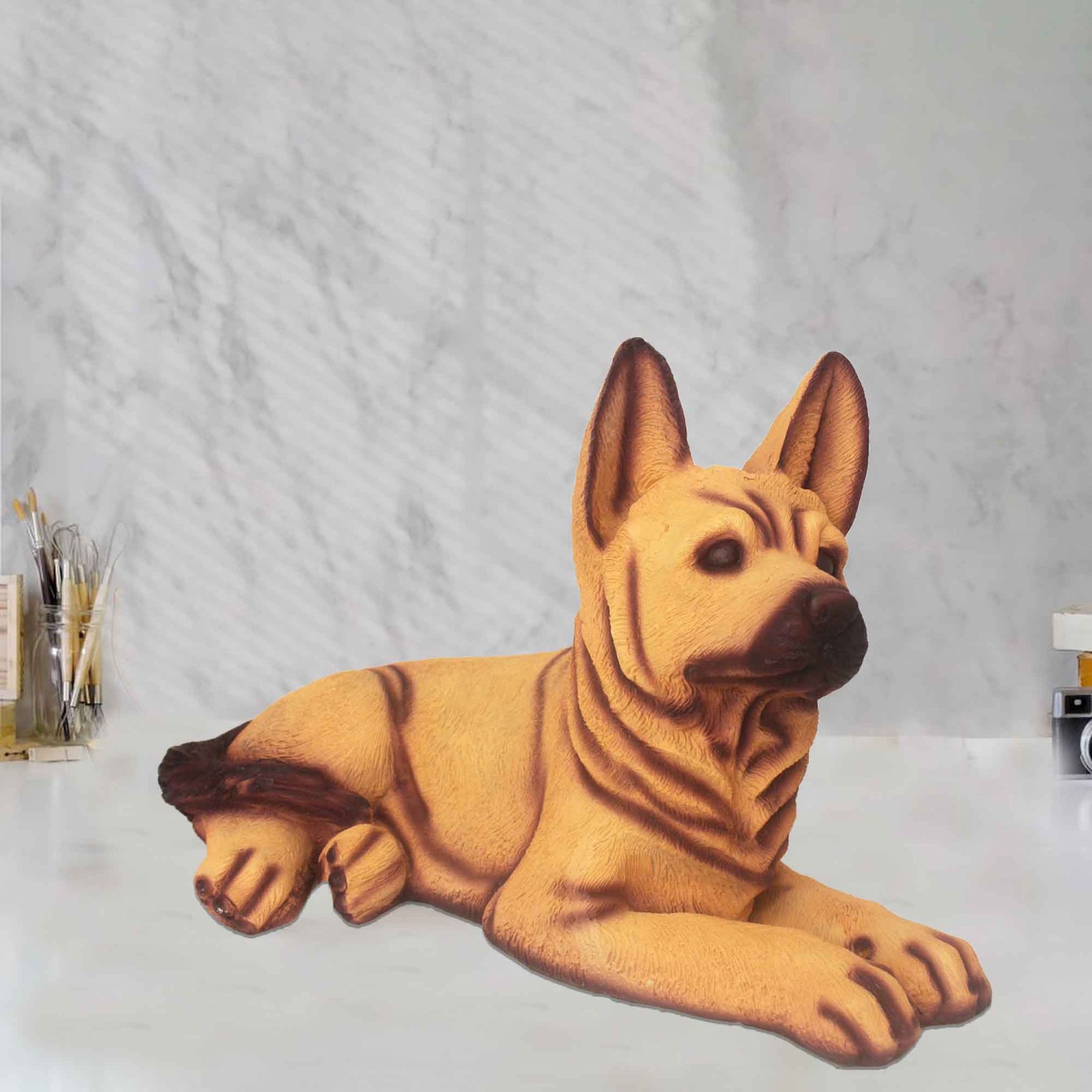 Polyresin Dog fengshui items for home decor Matte Finish 25 cm G57GX1406AKNMX