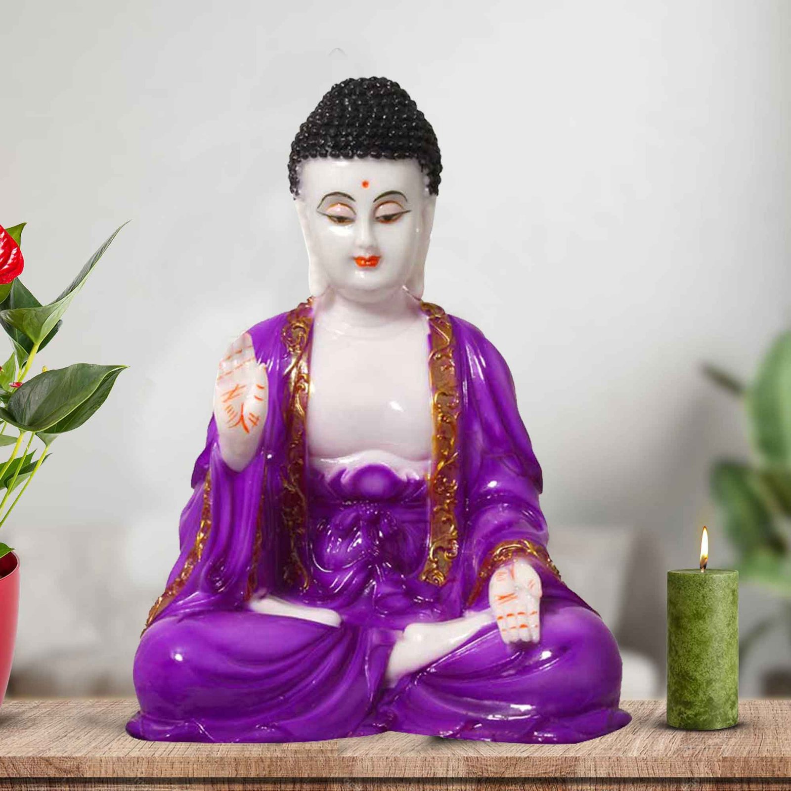Lord Samadhi Buddha gift items for birthday Marble Look 28 cm G57GX1411WJCGX