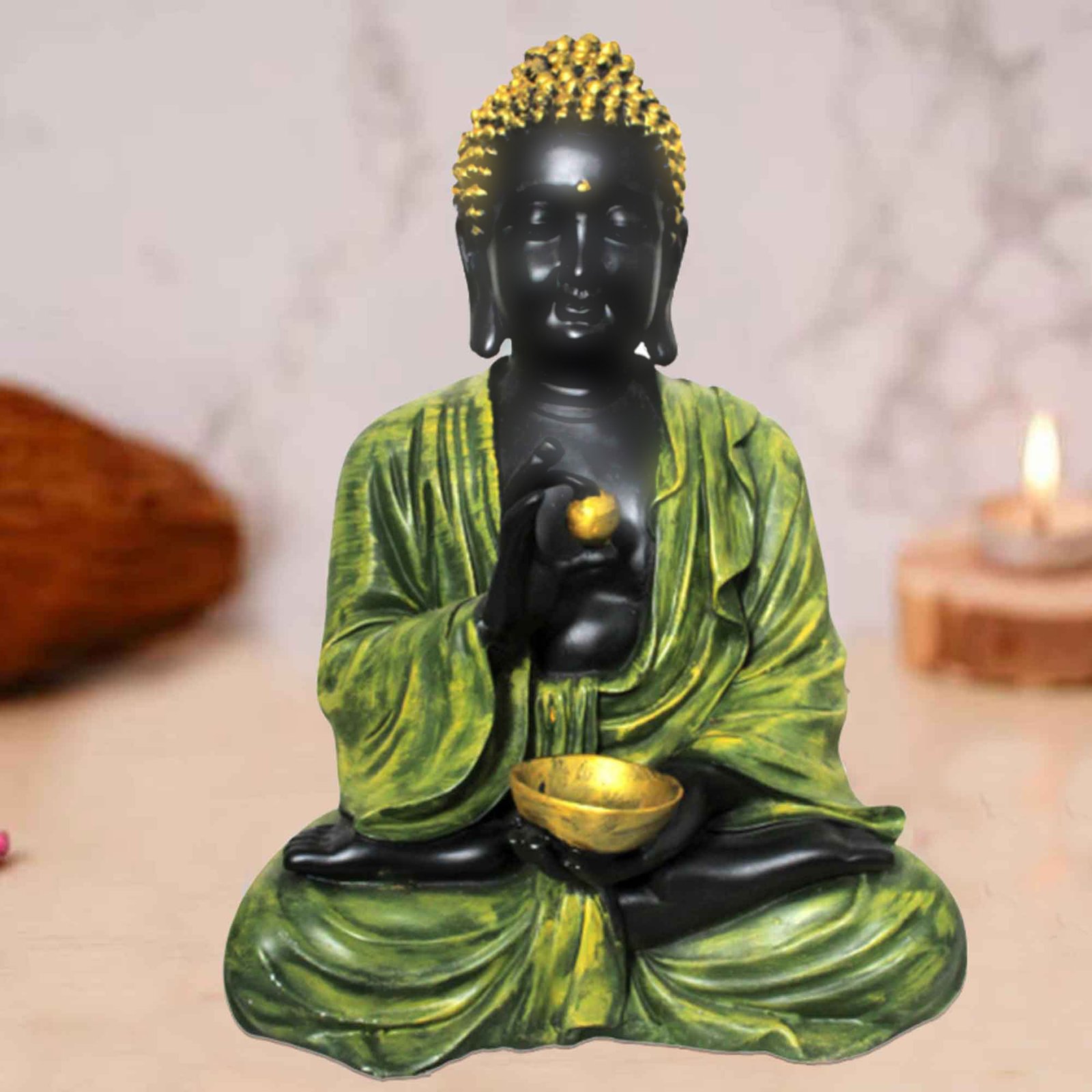 Polyresin Goli Buddha idols for home decoration Multi Look 30 cm G57GX1423KUMMX