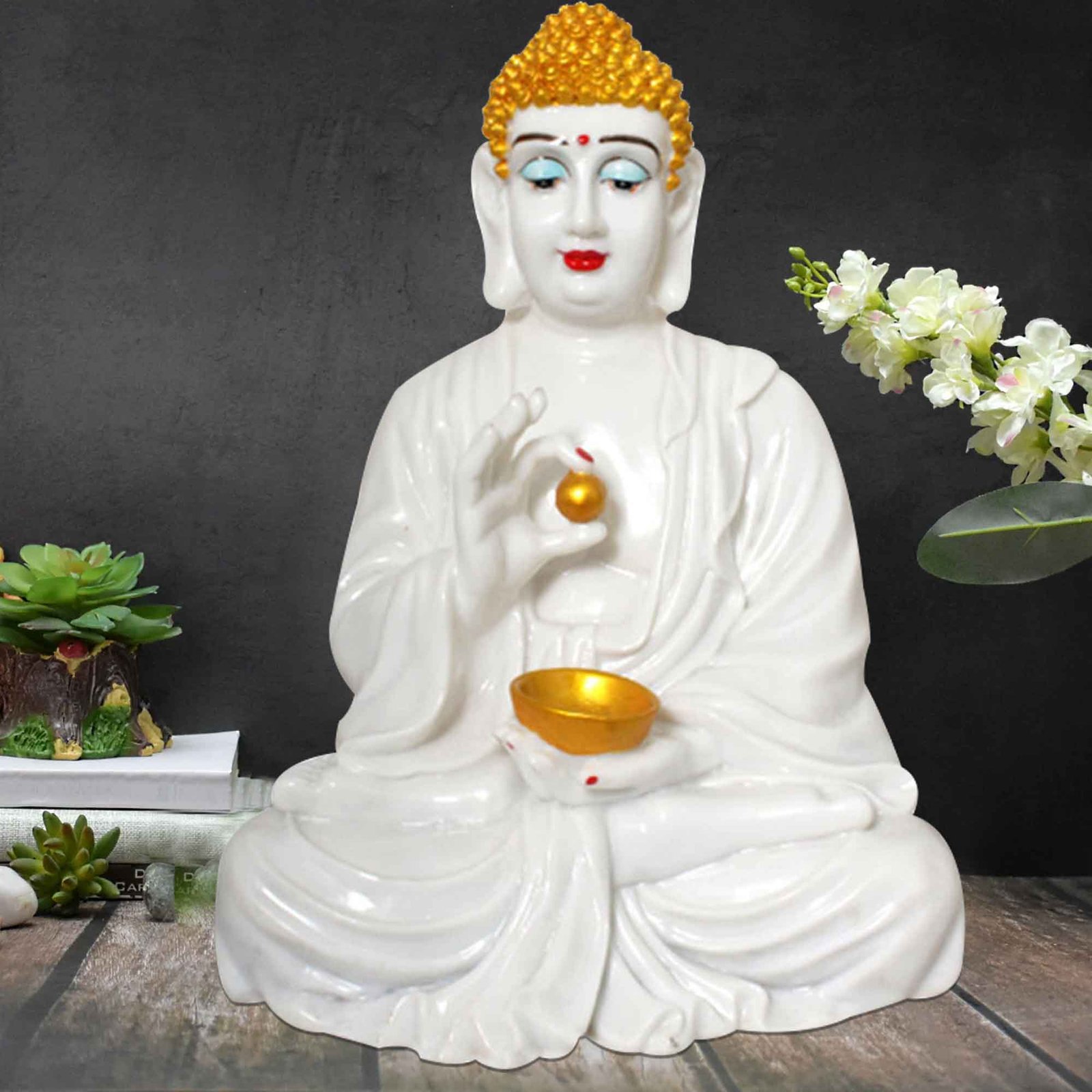 Handicraft Goli Buddha gift items for marriage Marble Look 41 cm G57GX1424WWCGX