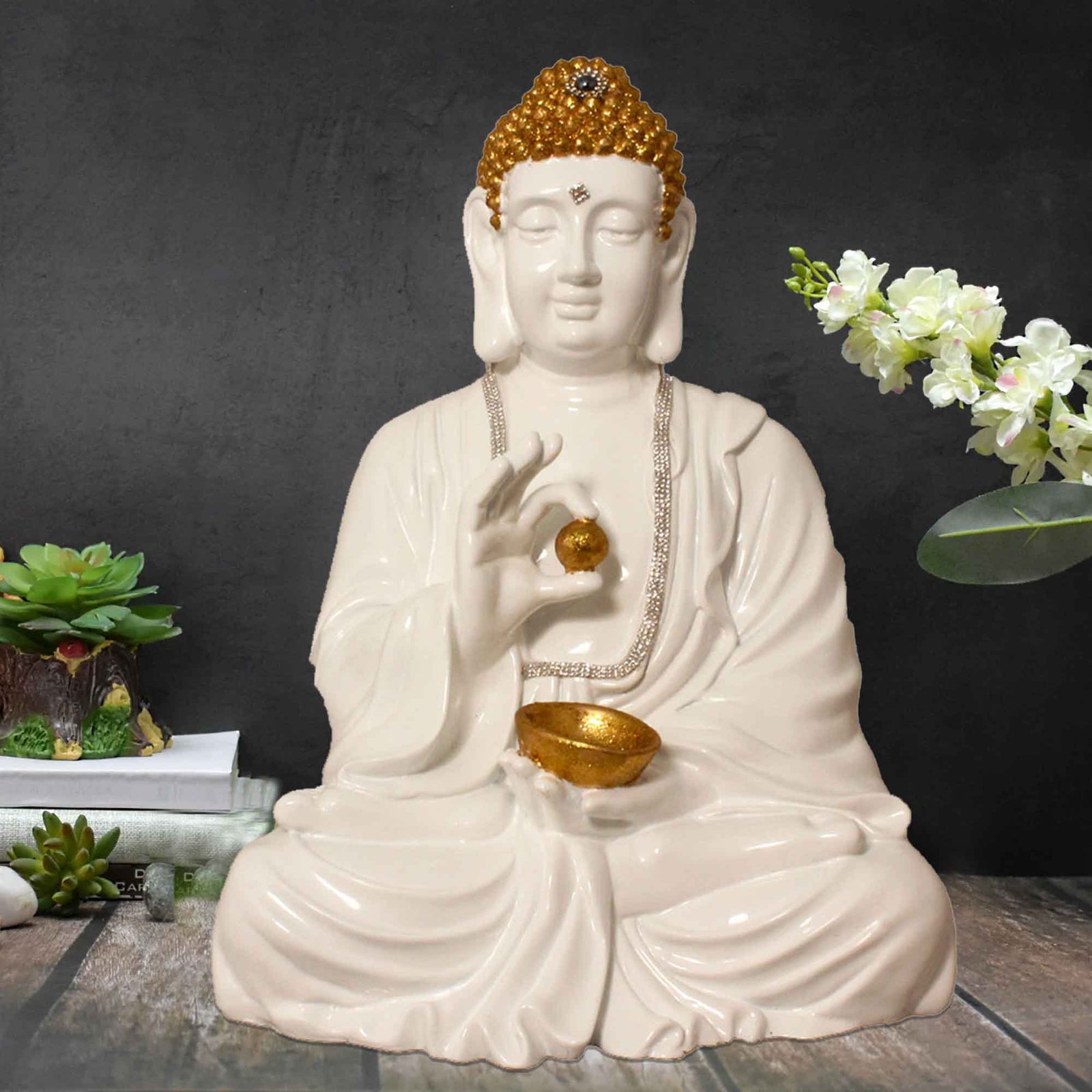 Handicraft Goli Buddha fengshui items for home decor Glitter Finish 41 cm G57GX1424WWGGX
