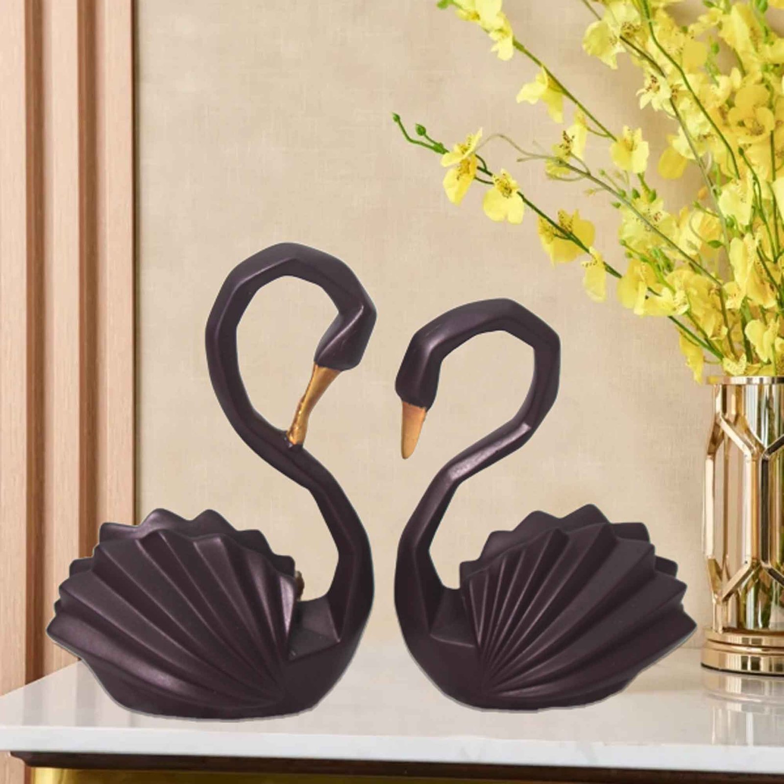 Pair of Swan gift items for birthday Matte Finish 19 cm G57GX1425AGNMX