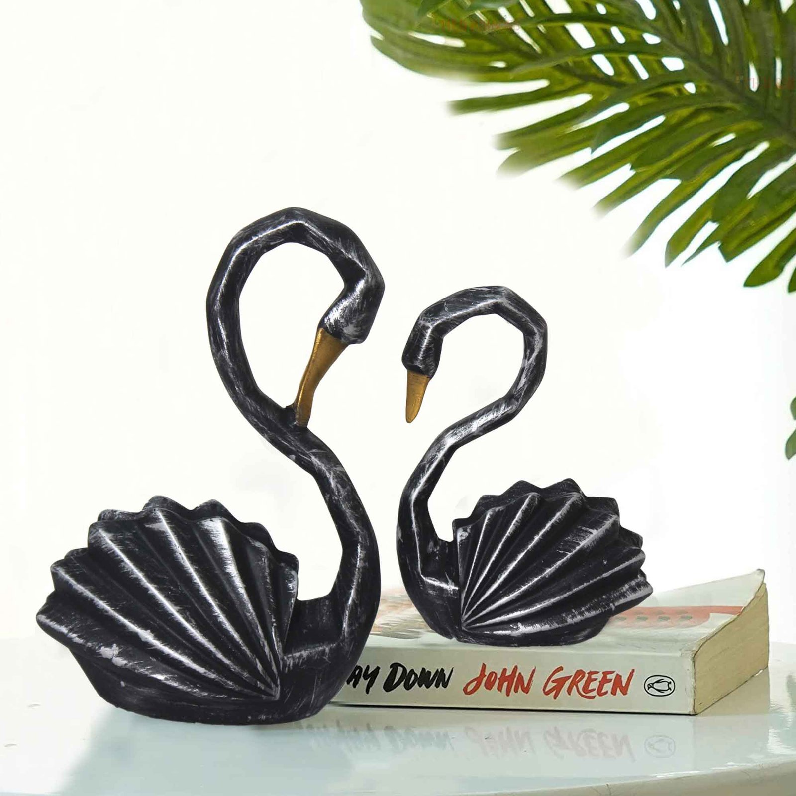 Pair of Swan gift items for home inaugration Antique Finish 19 cm G57GX1425KSAMX