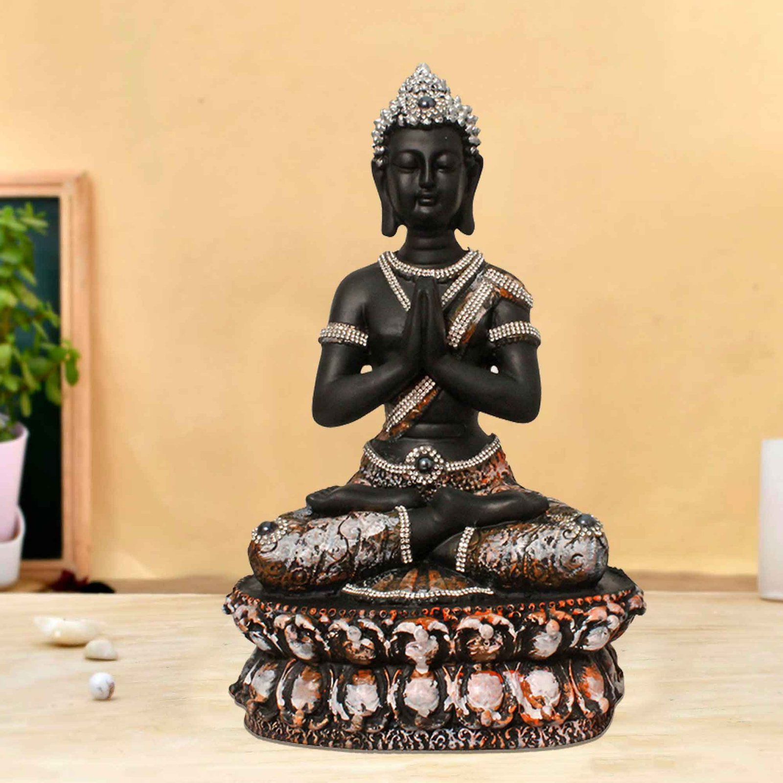 Sitting Gautam Buddha statue for home decor Jewellery Decorated 30 cm G57GX1438KSMMZ