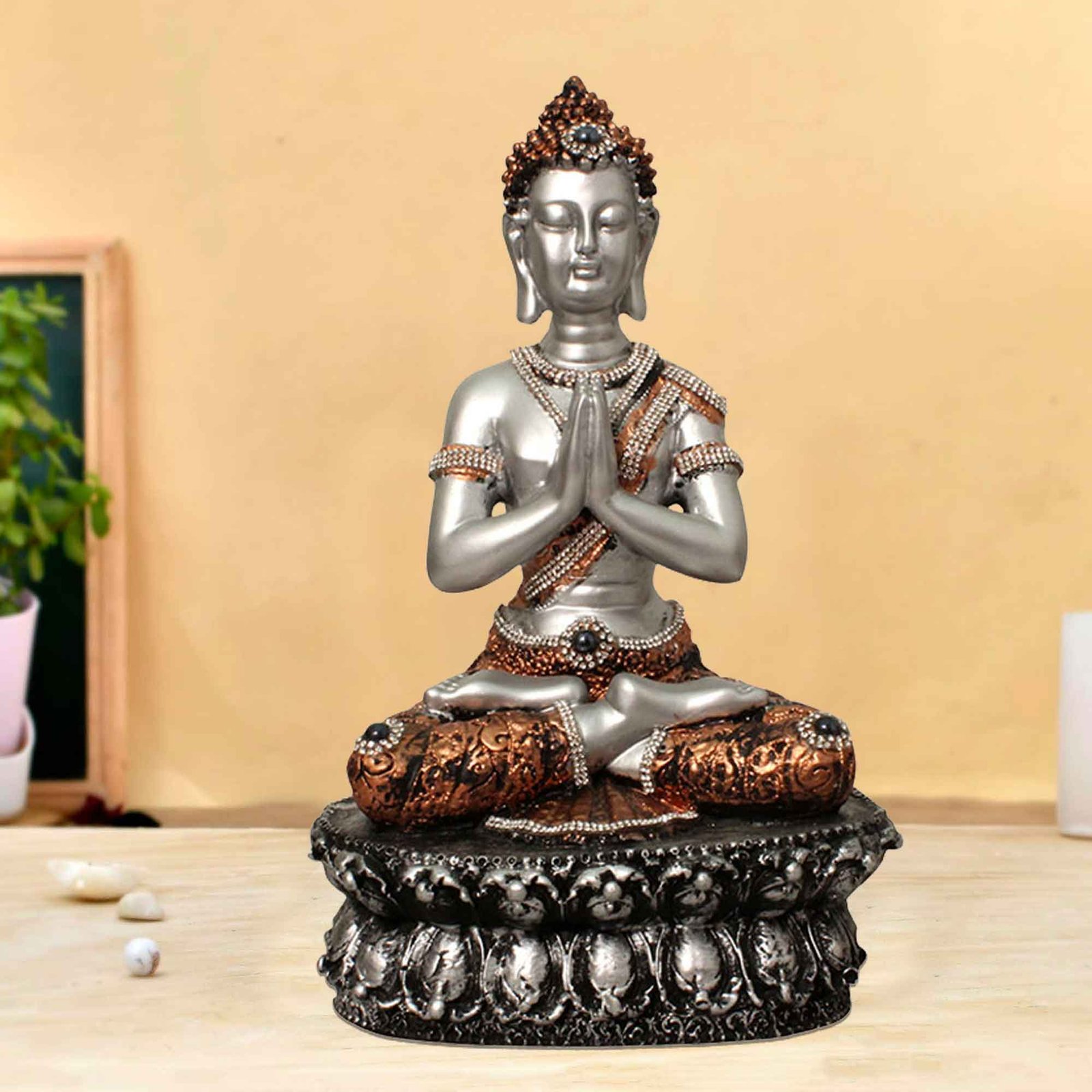 Sitting Gautam Buddha statue for living room Jewellery Decorated 30 cm G57GX1438SCNGZ