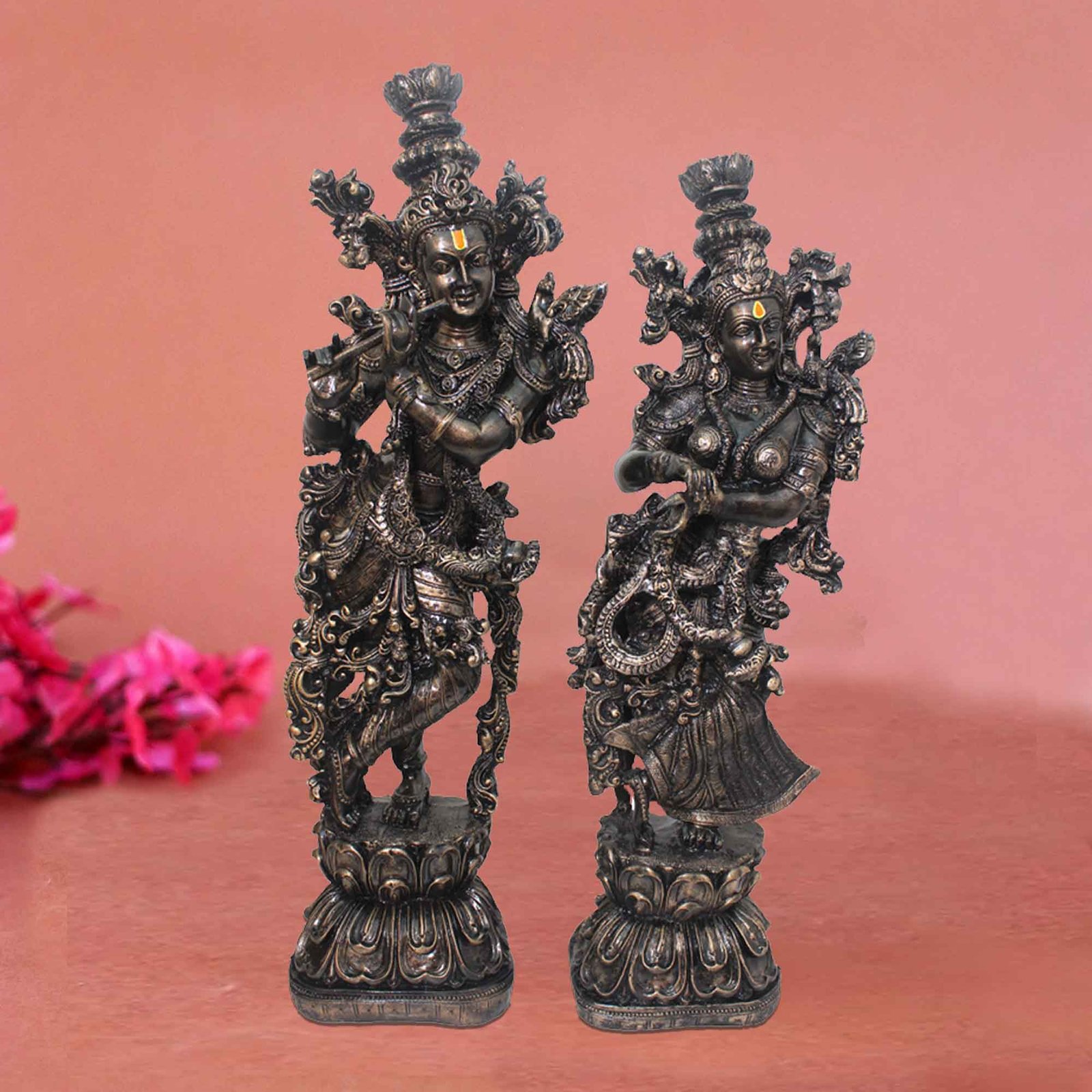 Big Size Isckon Radha Krishna idols for gift Brass Antique Finish 71 cm G57GX1439BBAGX
