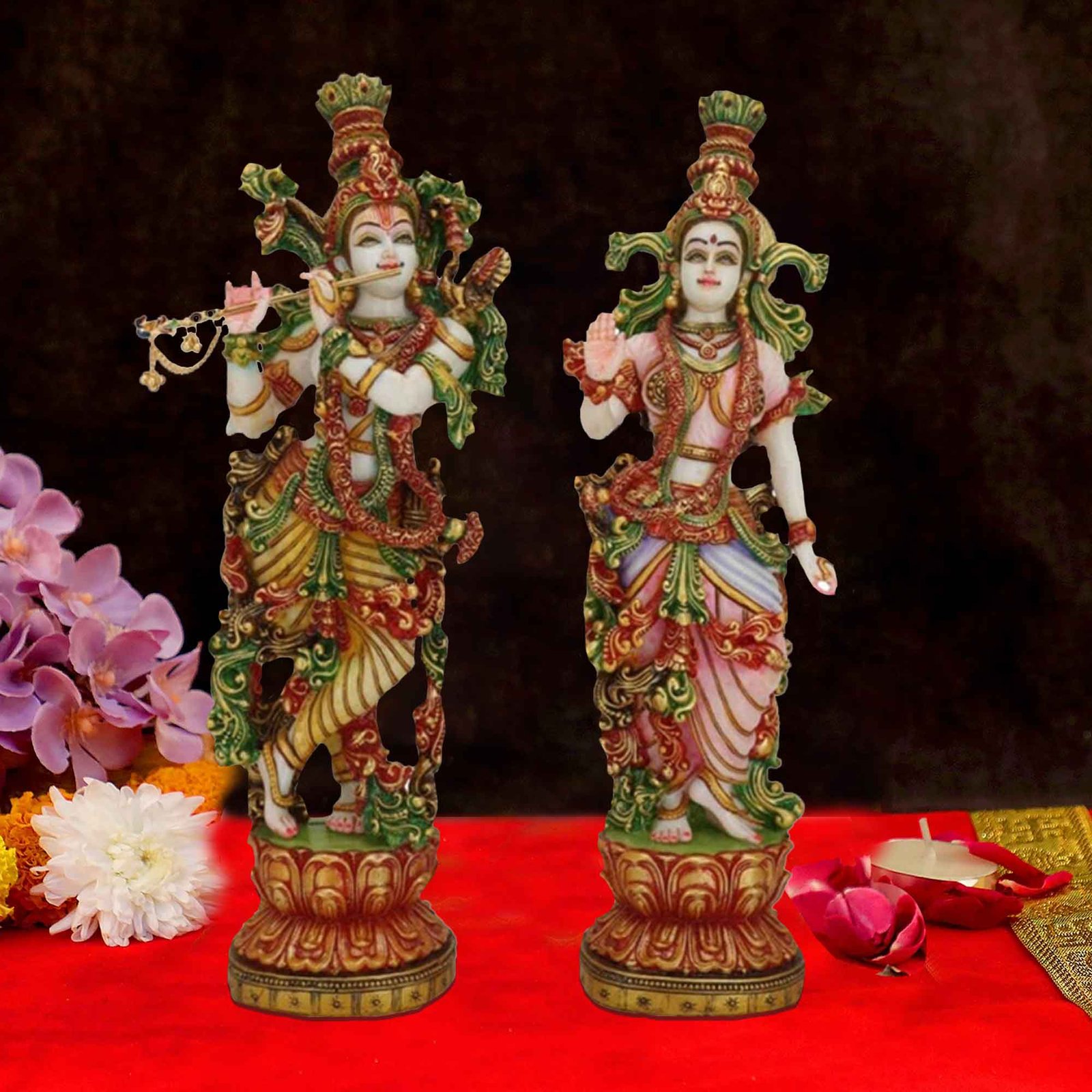 Big Size Isckon Radha Krishna sculpture for home decoration Marble Look 71 cm G57GX1439WMCGX