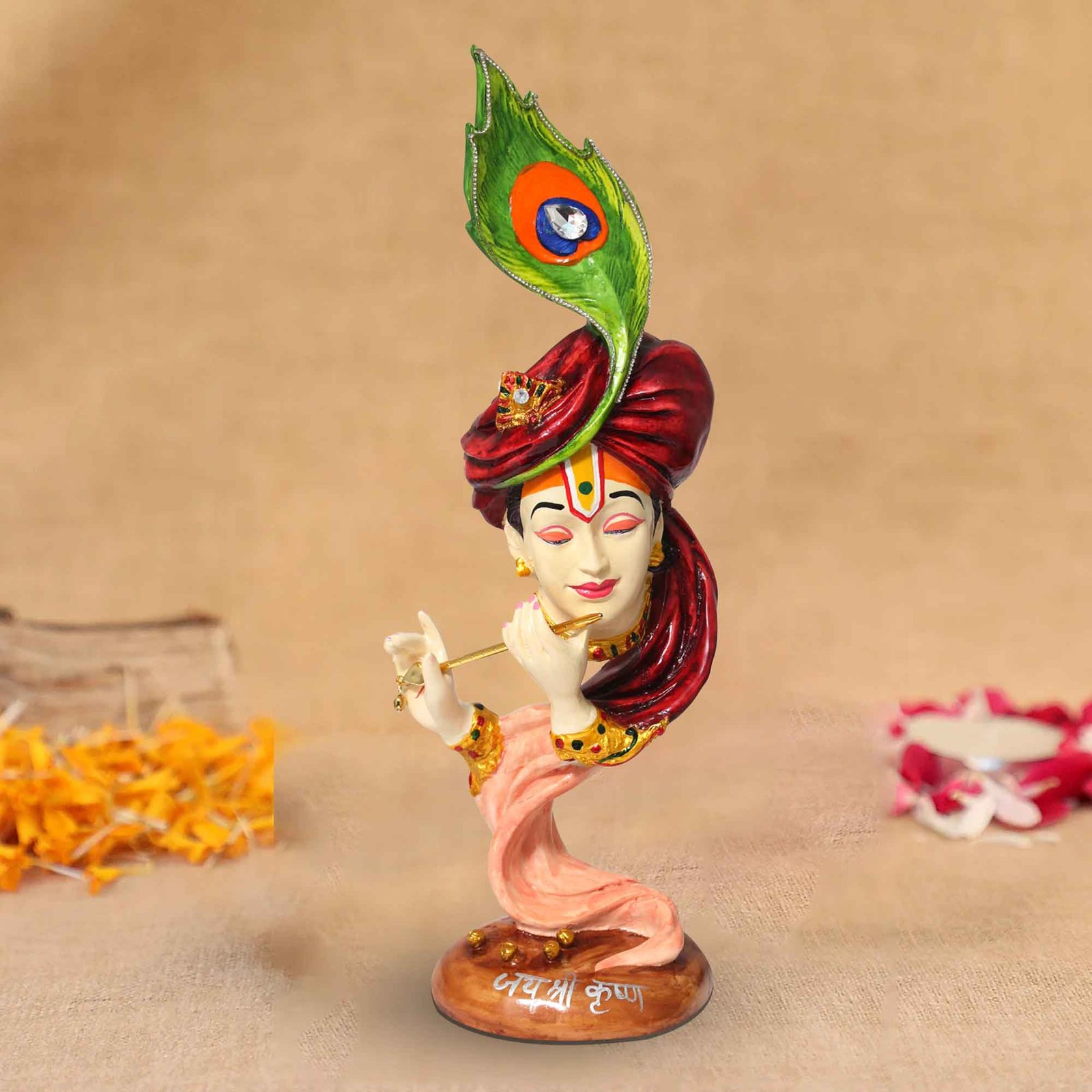Pankh Krishna sculpture for tv unit Gloss Finish 57 cm G57GX1440IRLGX