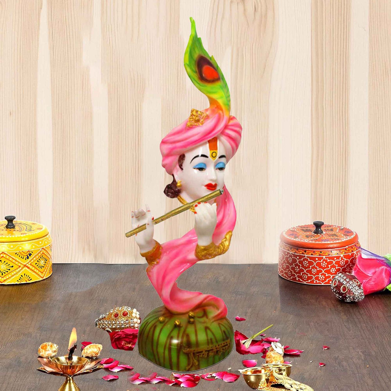 Pankh Krishna showpiece for home Marble Look 57 cm G57GX1440WPCGX