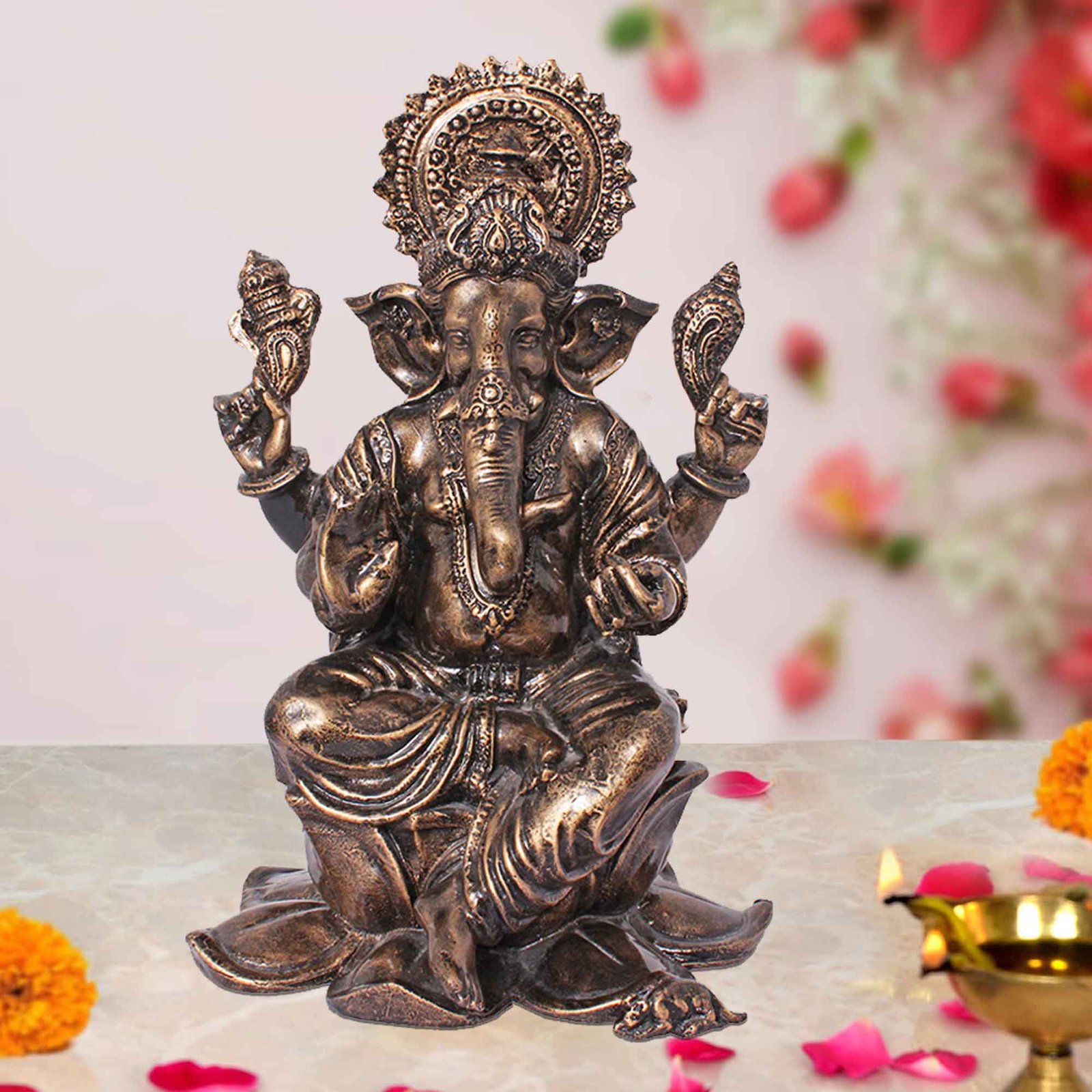 Siddhi Vinayak Ganesha figures for gift Antique Finish 38 cm G57GX1466GGAGX