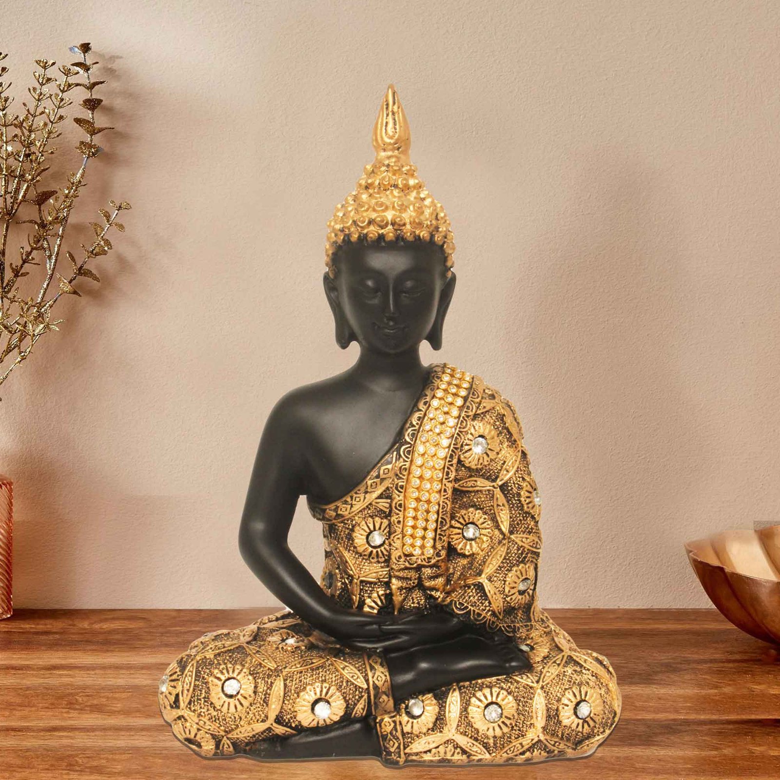 Handicraft Meditating Gautam Buddha gift items for marriage Jewellery Decorated 20 cm G57GX1472KGNMZ