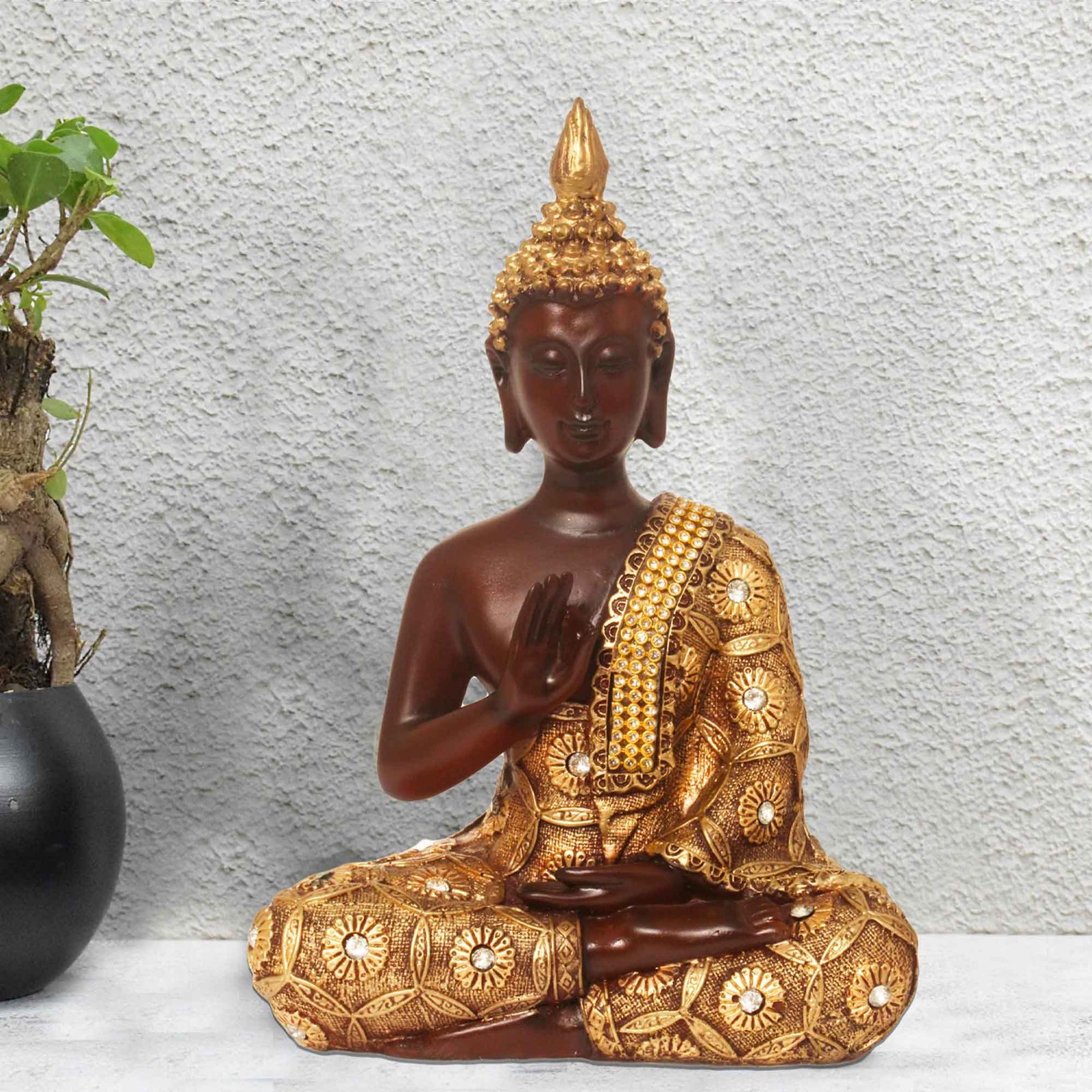 Meditating Lord Buddha showpiece for home decor Jewellery Decorated 20 cm G57GX1474AGNMZ