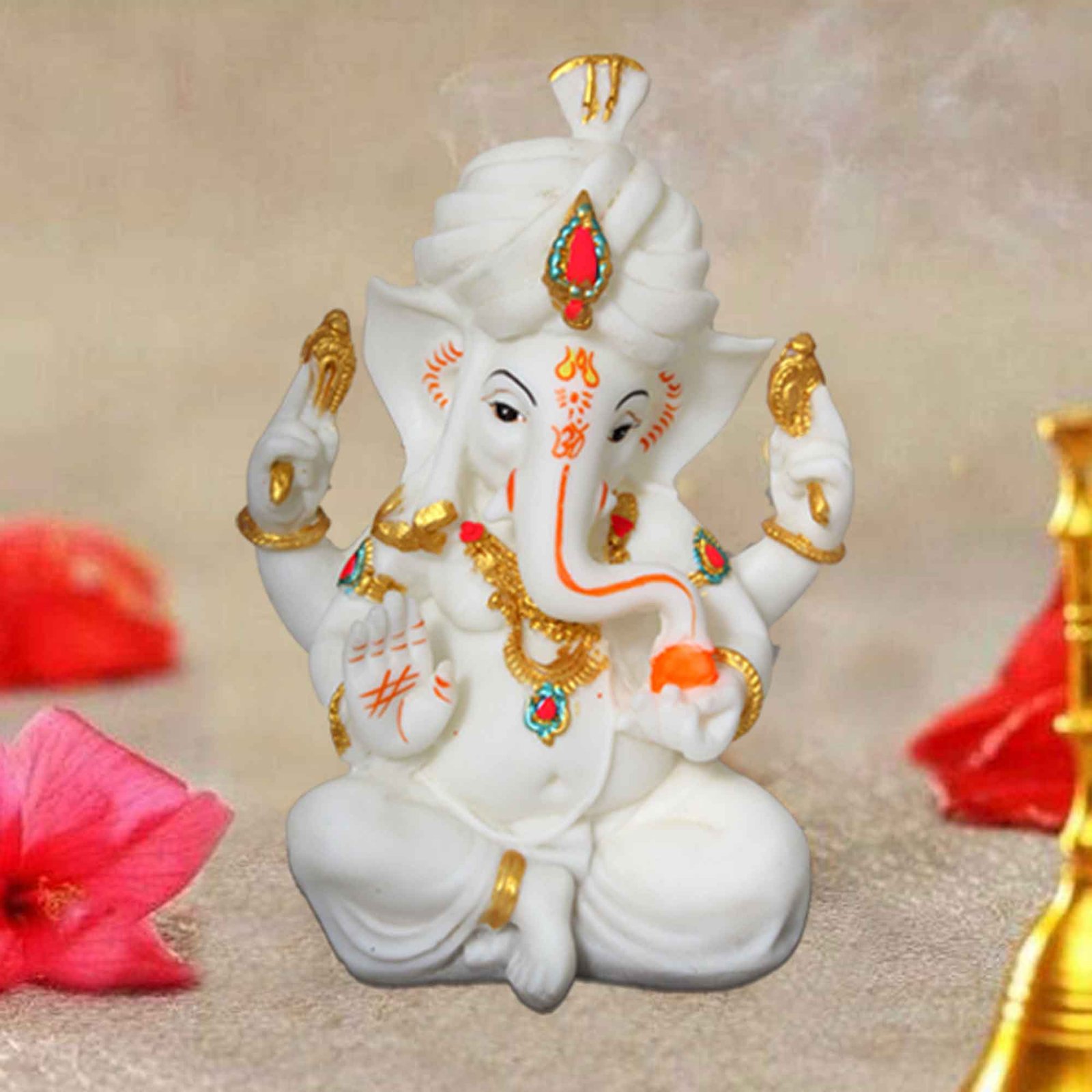 Divine Ganesha artifacts for tv unit Marble Look 19 cm G57GX1480WGCGX