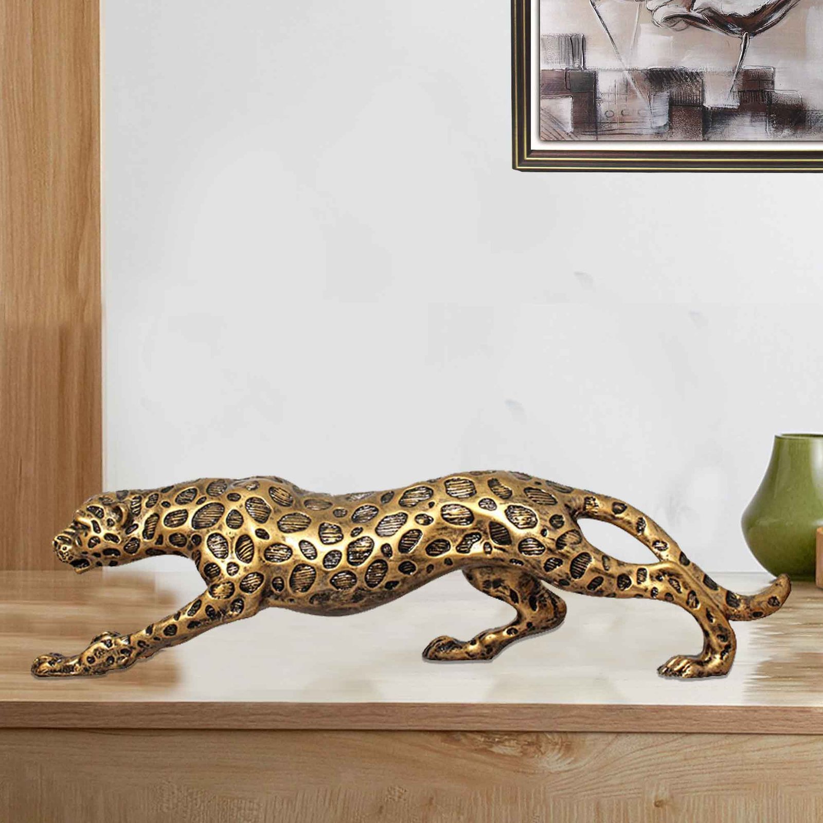 Polyresin Wild Animal Panther artifacts for office decor Antique Finish 19 cm G57GX1494GGAGX