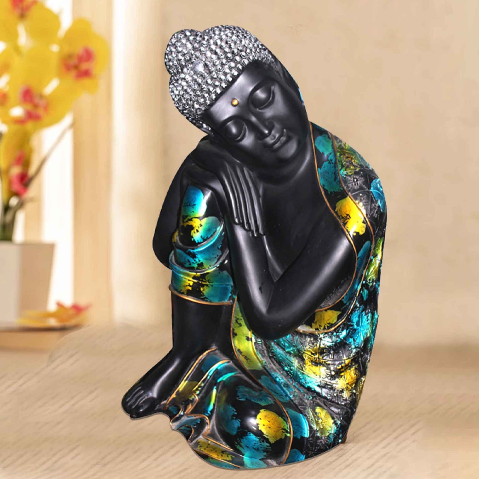 Resting Gautam Buddha figures for decoration Multi Look 57 cm G57GX1495KNMMX