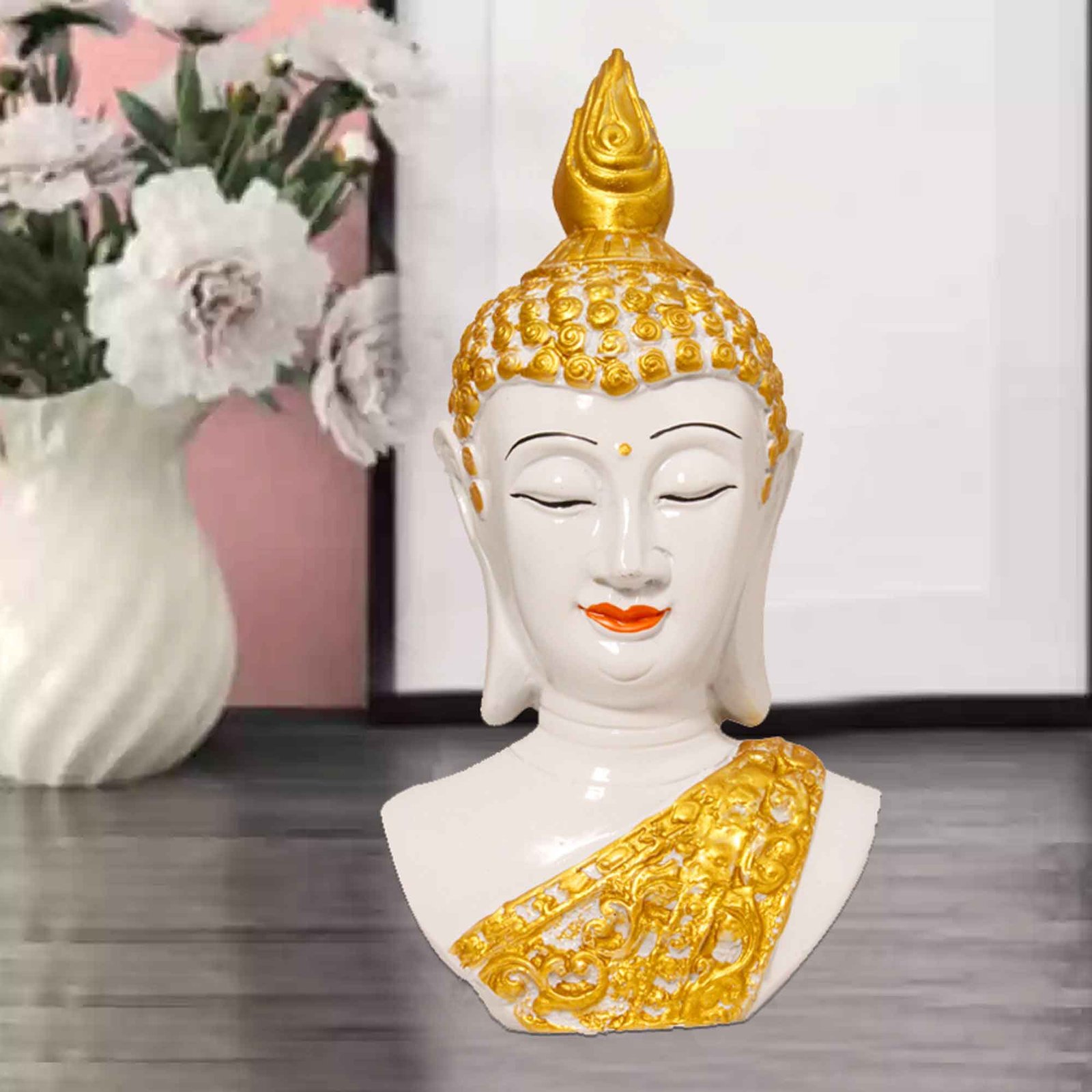Handicraft Buddha Bust murti for gift Gloss Finish 25 cm G57GX1496WGNGX