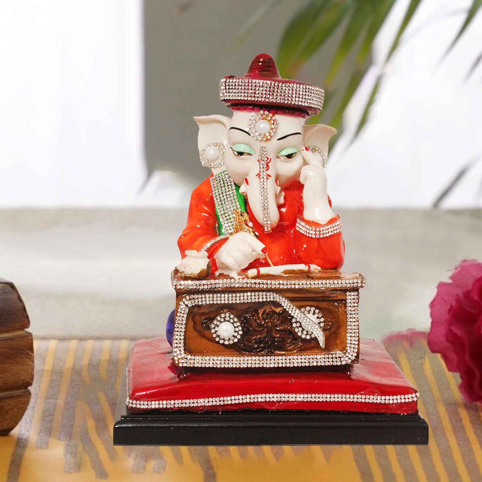 Muneem Ganesha showpiece for gift Jewellery Decorated 22 cm G57GX1531WOLGZ