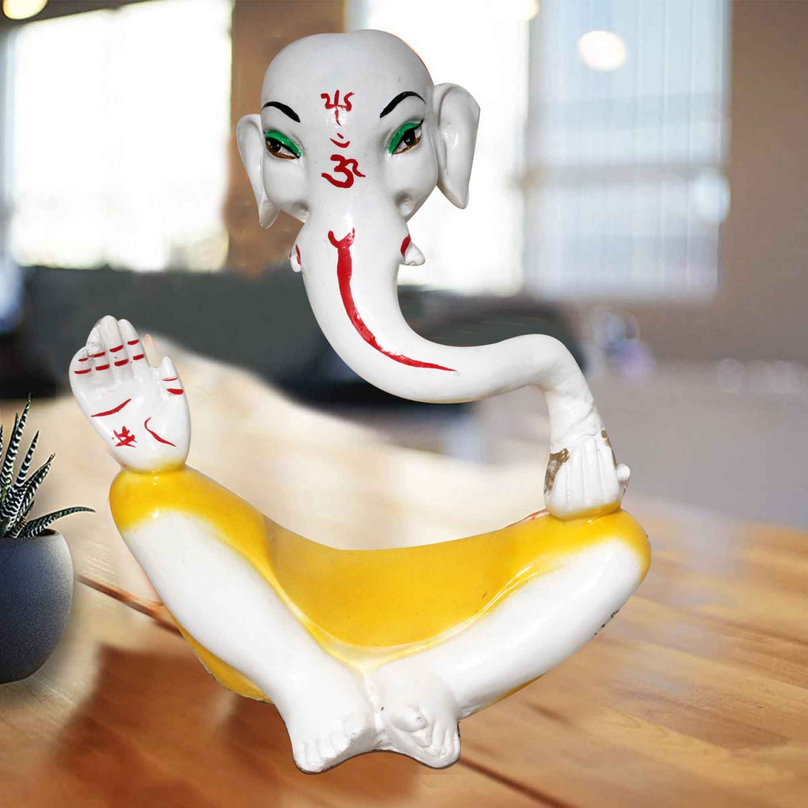Hawa Ganesha showpiece for gift Gloss Finish 20 cm G57GX1555WYLGX
