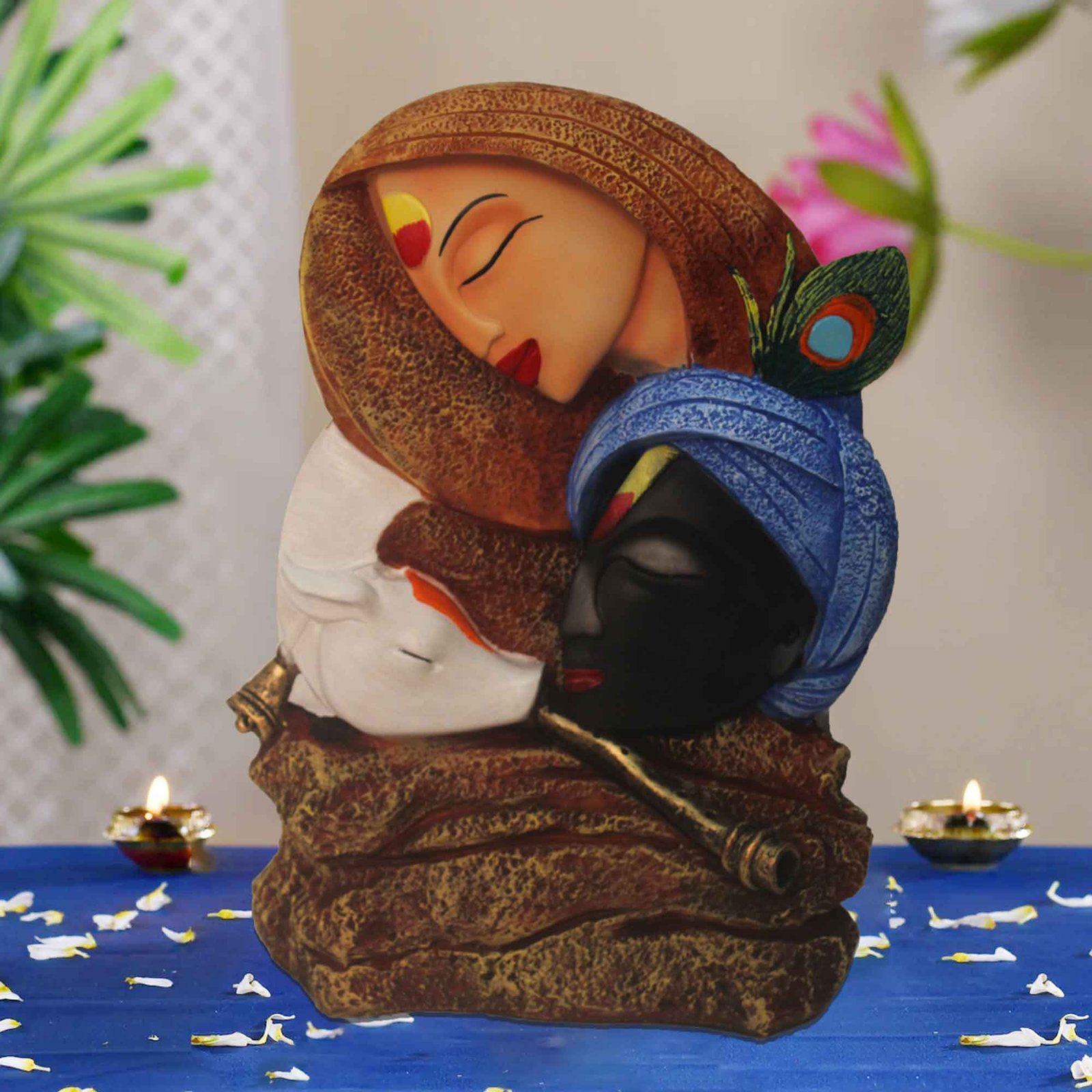 Modern Art Radha Krishna artifacts for living room Multi Look 38 cm G57GX1556KAMMX
