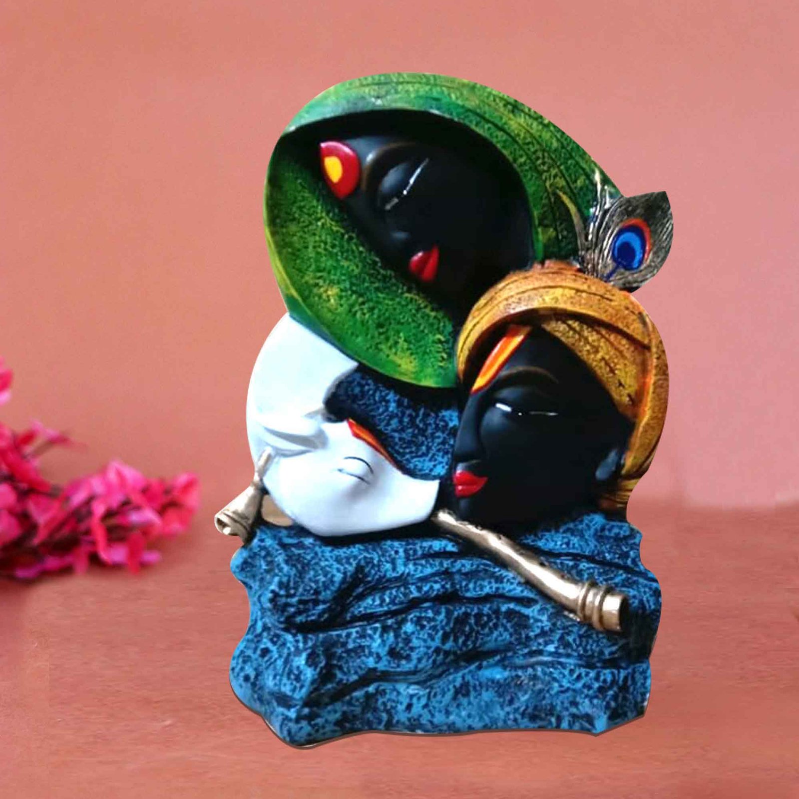 Modern Art Radha Krishna showpiece for living room Multi Look 38 cm G57GX1556KHMMX