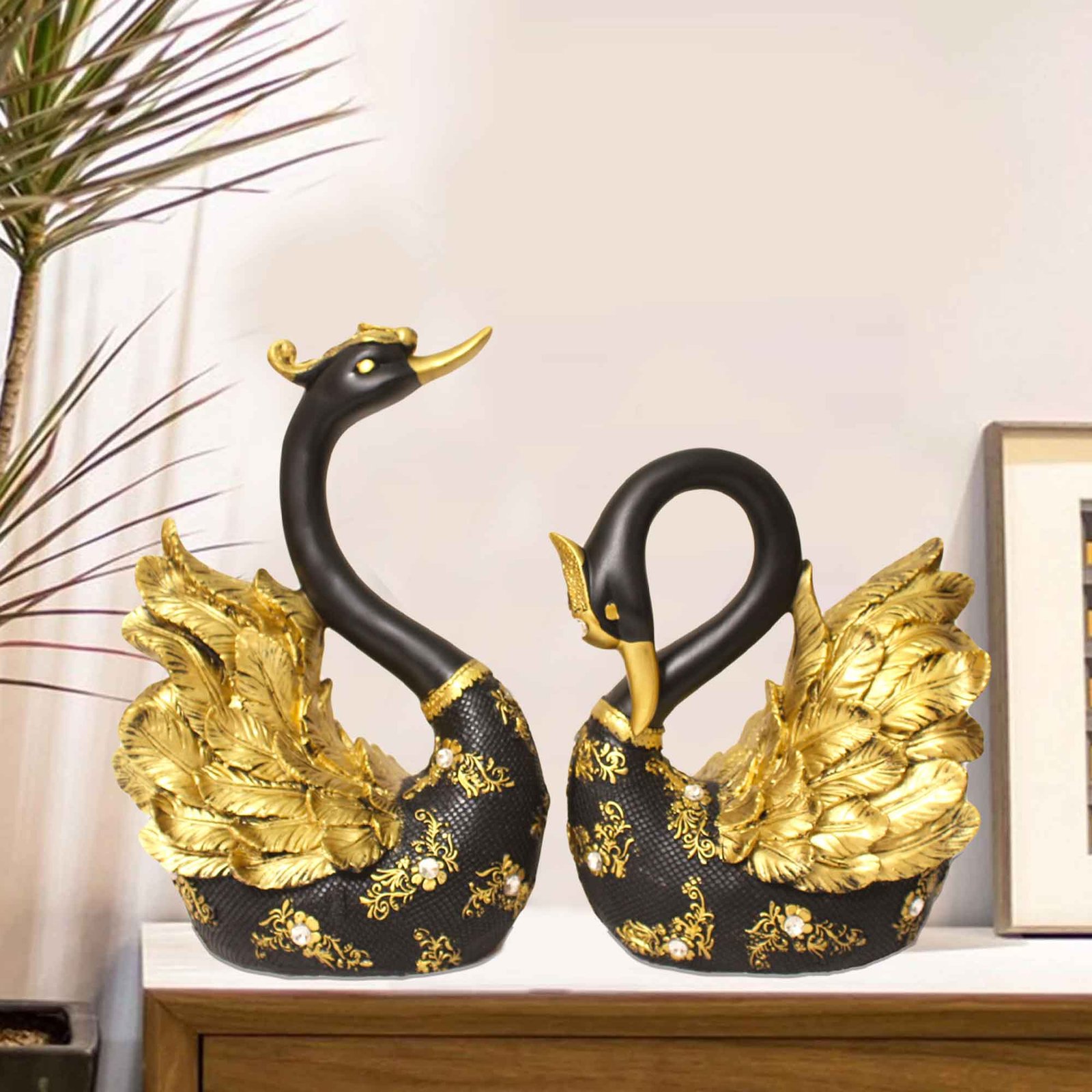 Handicrafted Swan Couple gift items for birthday Jewellery Decorated 28 cm G57GX1561KGNMZ