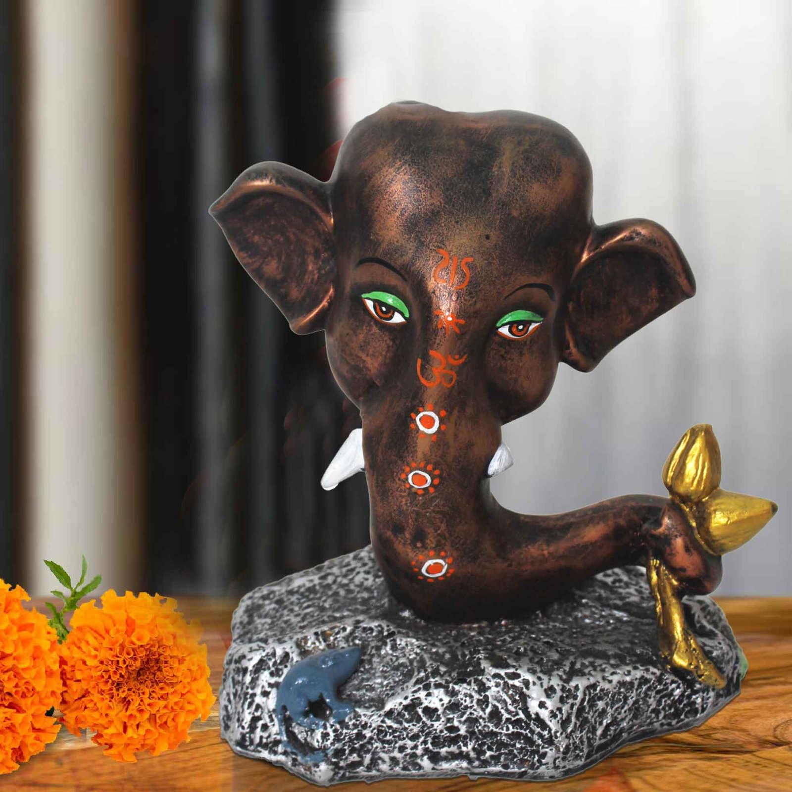 Lord Shund Ganpati miniature decorative items Matte Finish 20 cm G57GX1562CSLMX