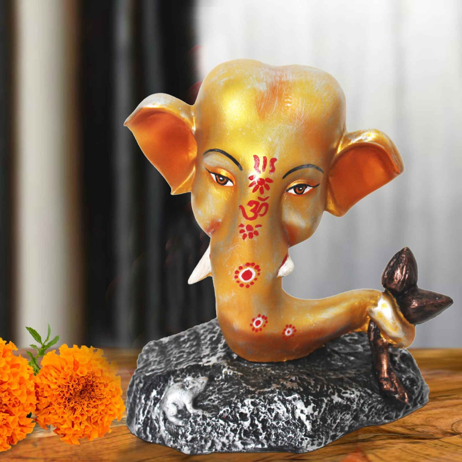 Lord Shund Ganpati murti for home decoration Pearl Finish 20 cm G57GX1562GSSGX