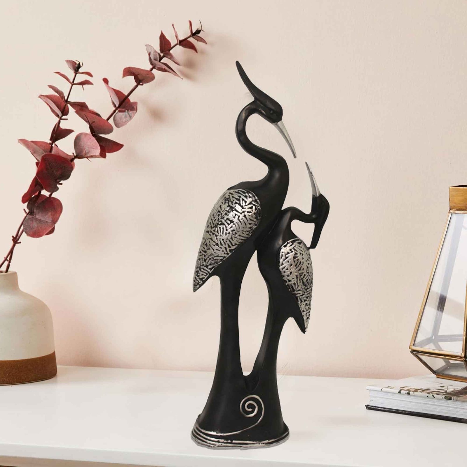 Swan Pair figures for decoration Matte Finish 37 cm G57GX1619KSNMX