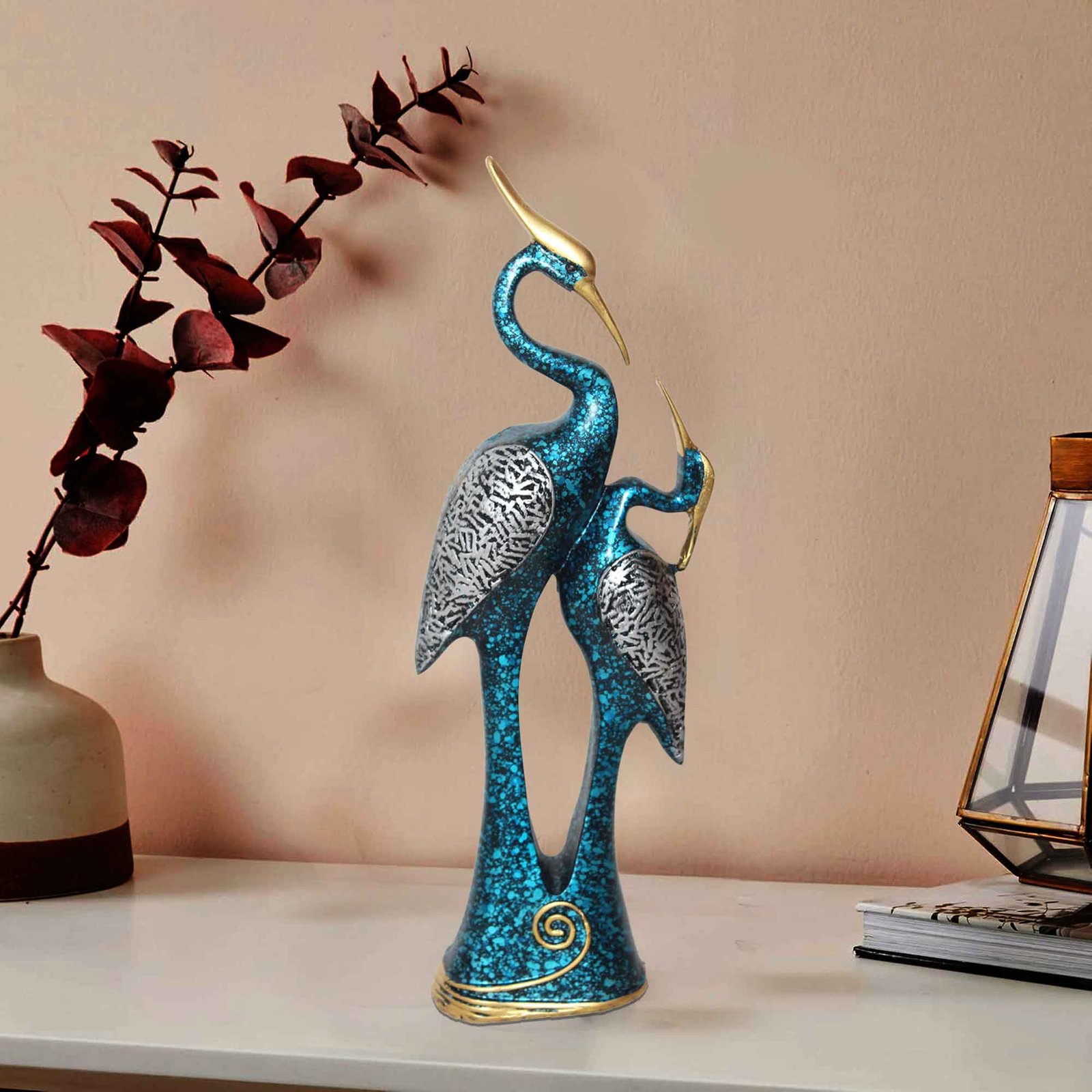 Handicrafted Saras statue for home decor Dotted Gloss Finish 37 cm G57GX1619NSDGX