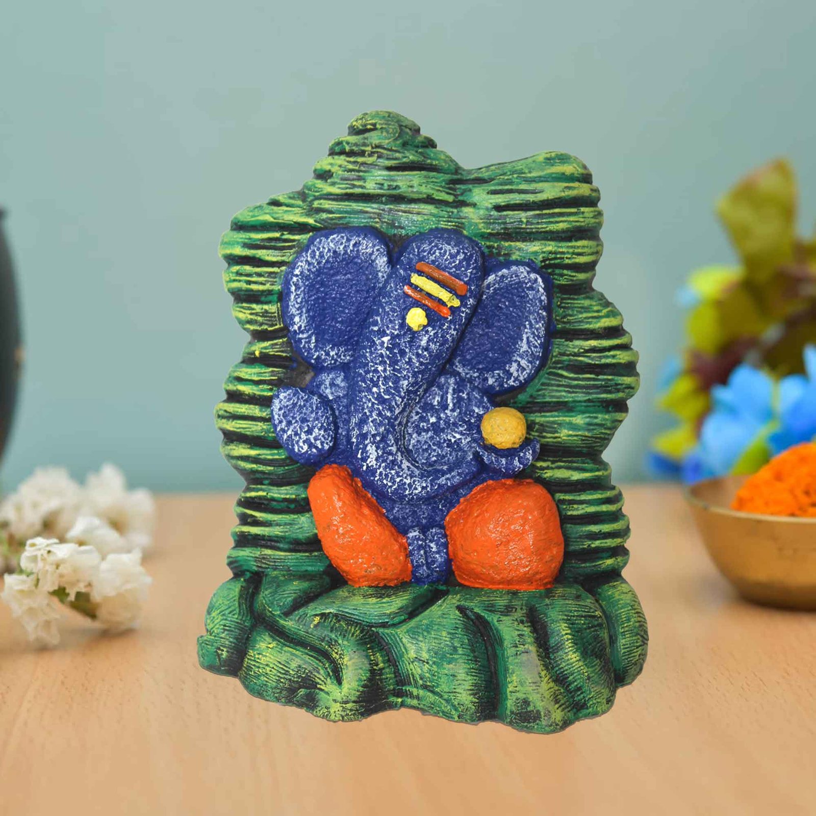 Artistic Ganpati figures for home decor Multi Look 20 cm G57GX1629HNMMX