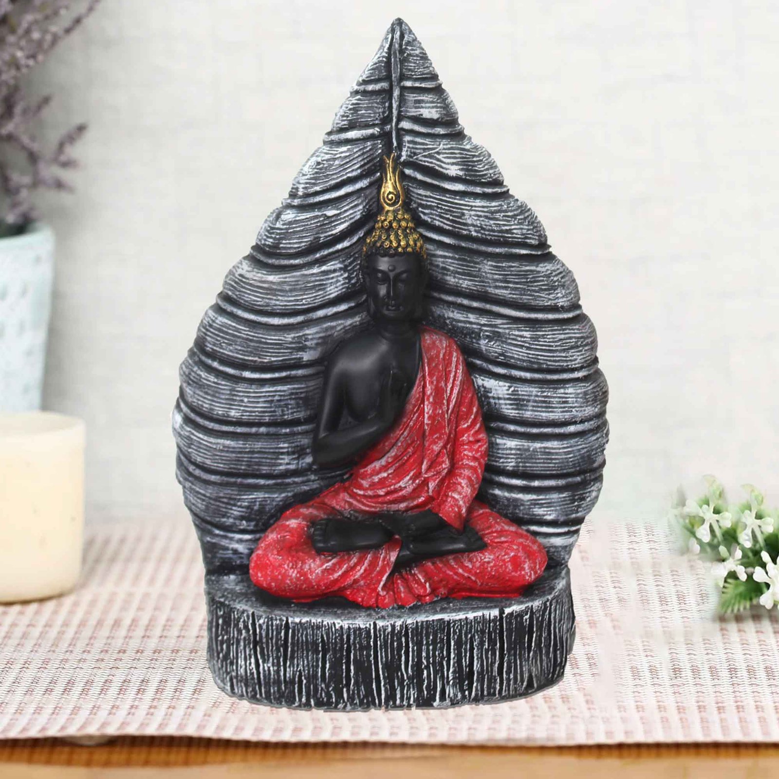 Patta Gautam Buddha showpiece for home Multi Look 36 cm G57GX1636RWMMX
